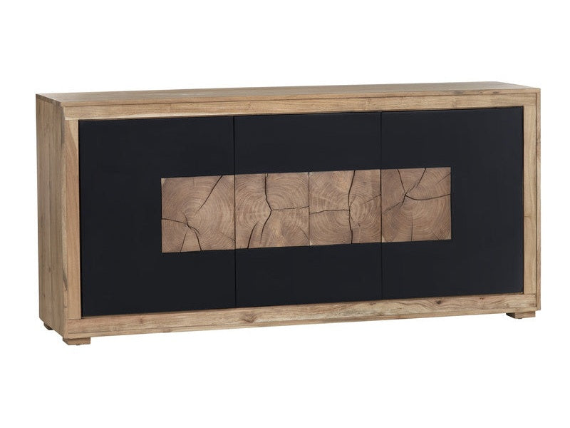 Heartwood Brown/Black Three-Door Console - Ornate Home