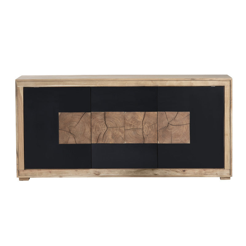 Heartwood Brown/Black Three-Door Console - Ornate Home