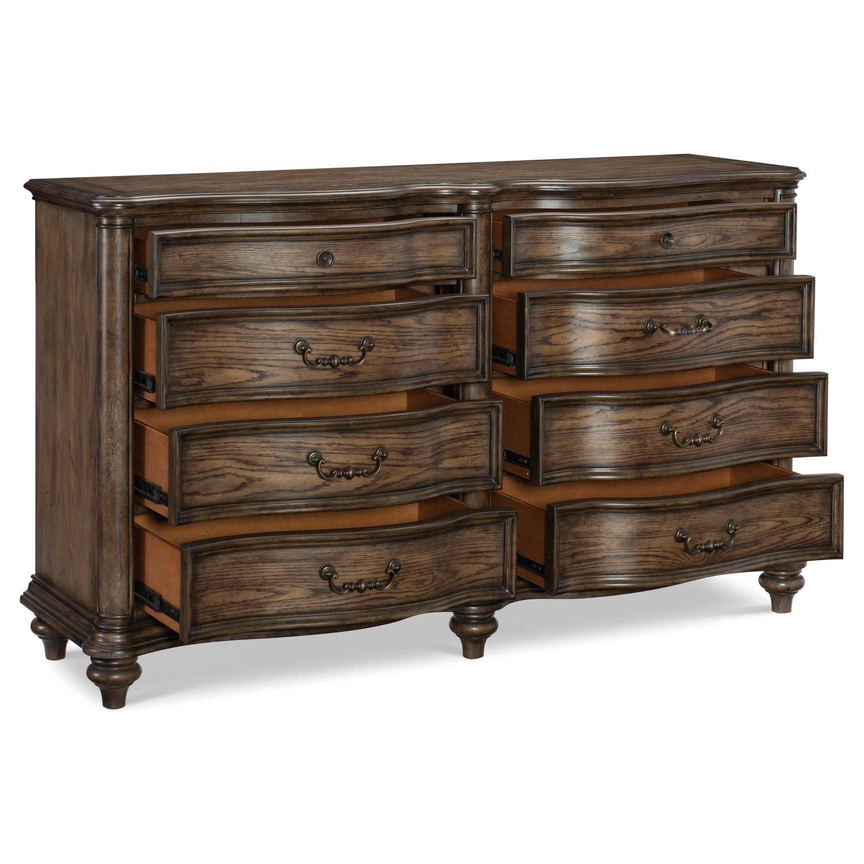 Heath Court Brown Oak/Brown 5-Piece Queen Bedroom Set - Ornate Home