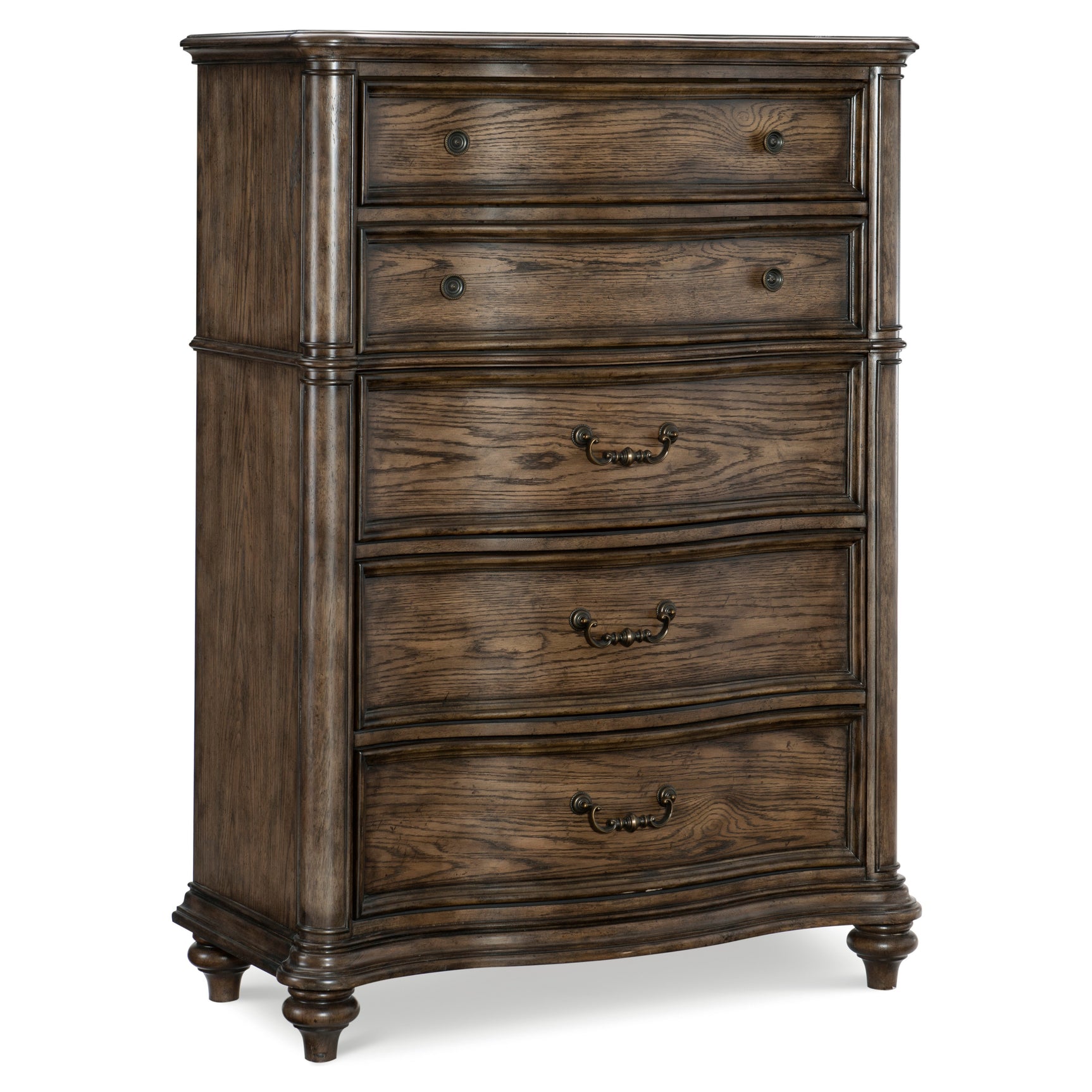 Heath Court Brown Oak/Brown 5-Piece Queen Bedroom Set - Ornate Home