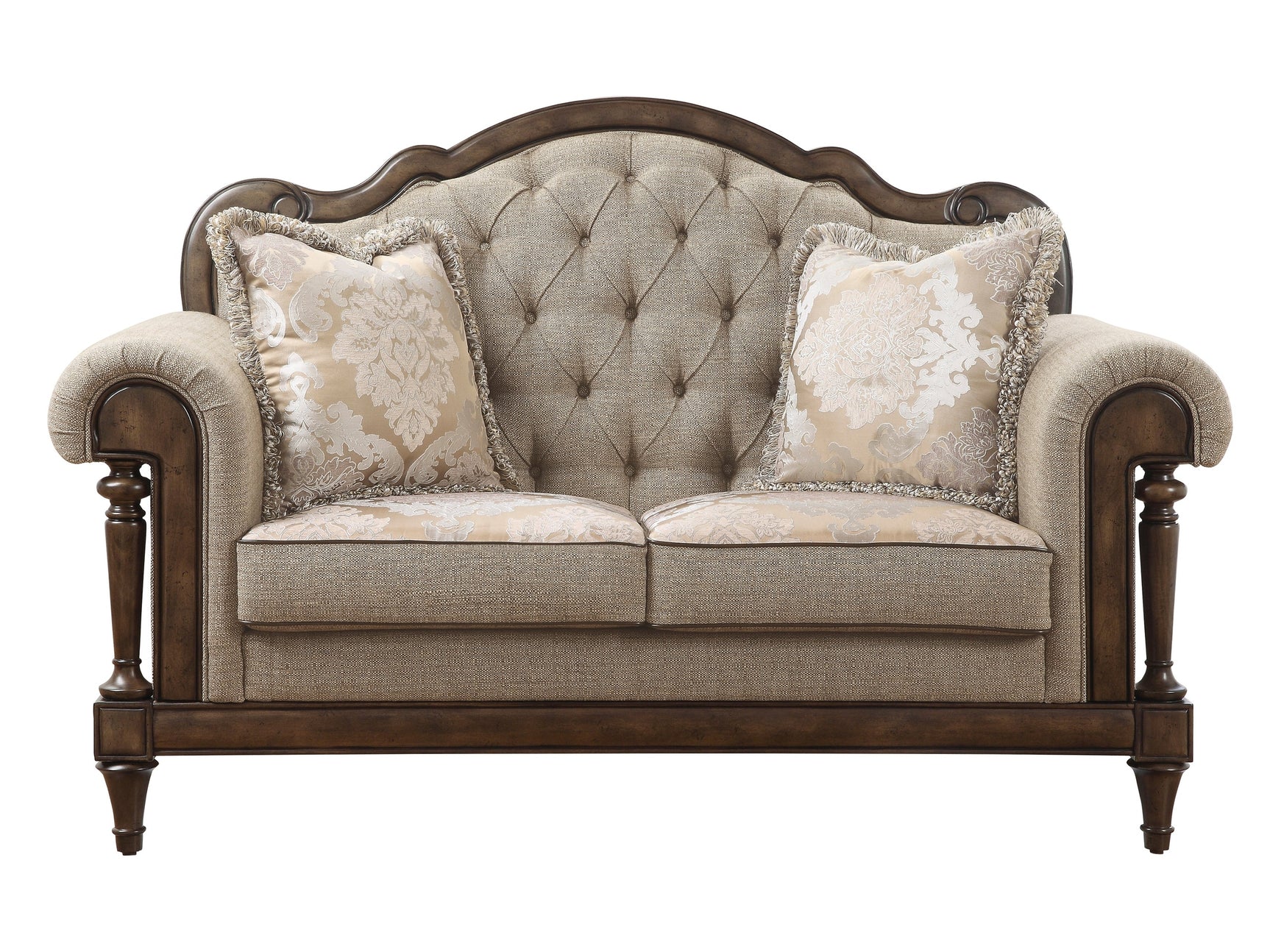 Heath Court Brown Oak Loveseat - Ornate Home