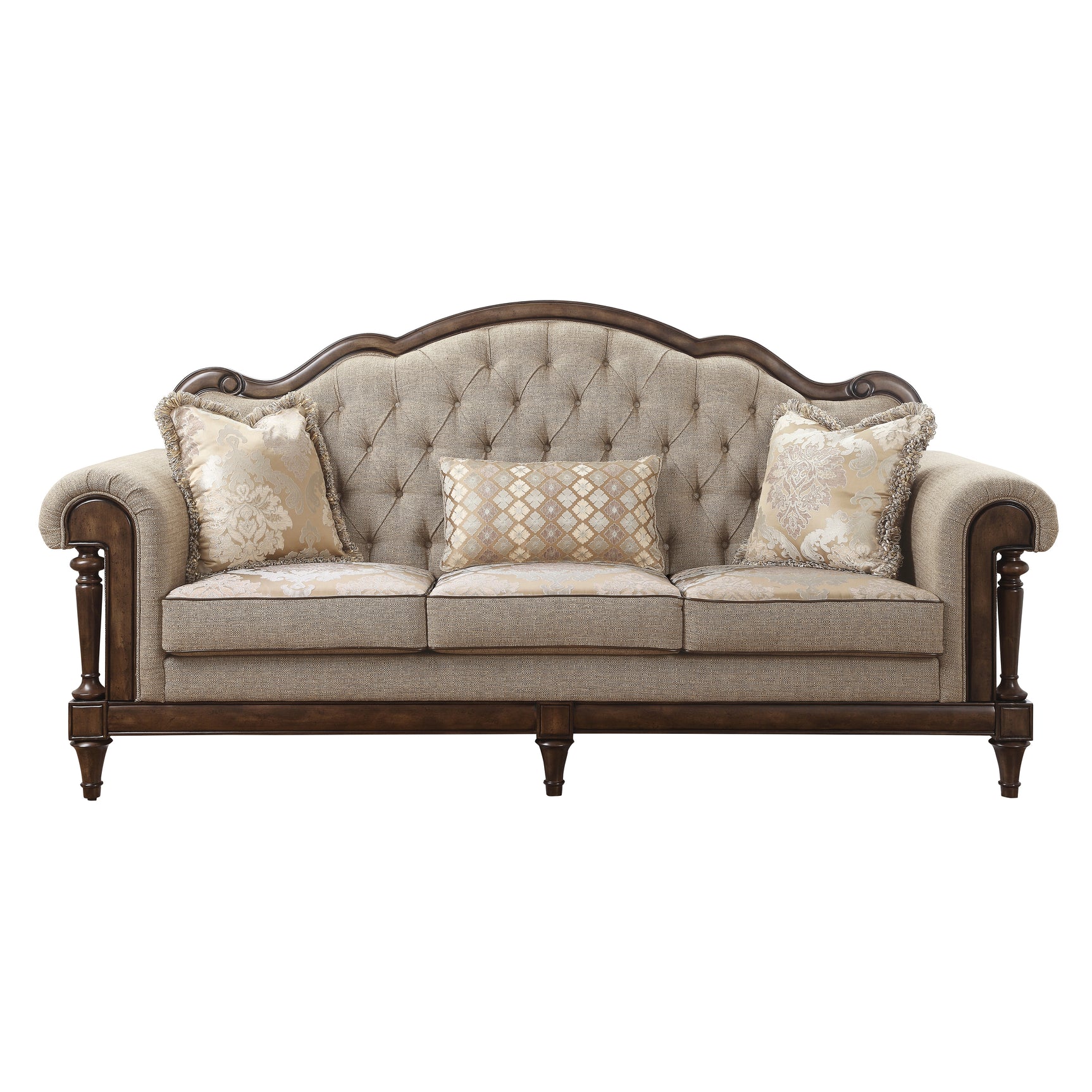 Heath Court Brown / White Sofa & Loveseat - Ornate Home
