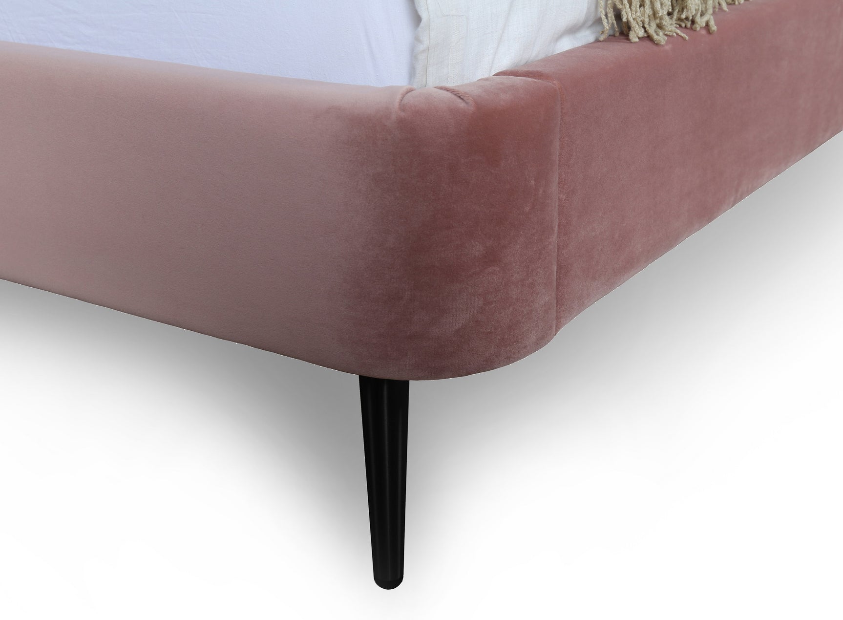 Heather Full-Size Bed in Blush and Black Legs - Ornate Home