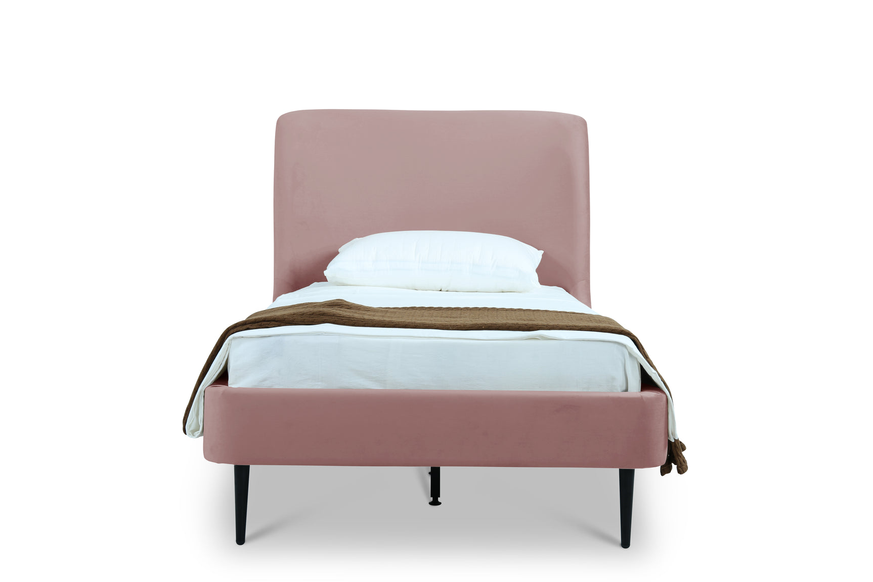 Heather Twin Bed in Blush with Black Legs - Ornate Home