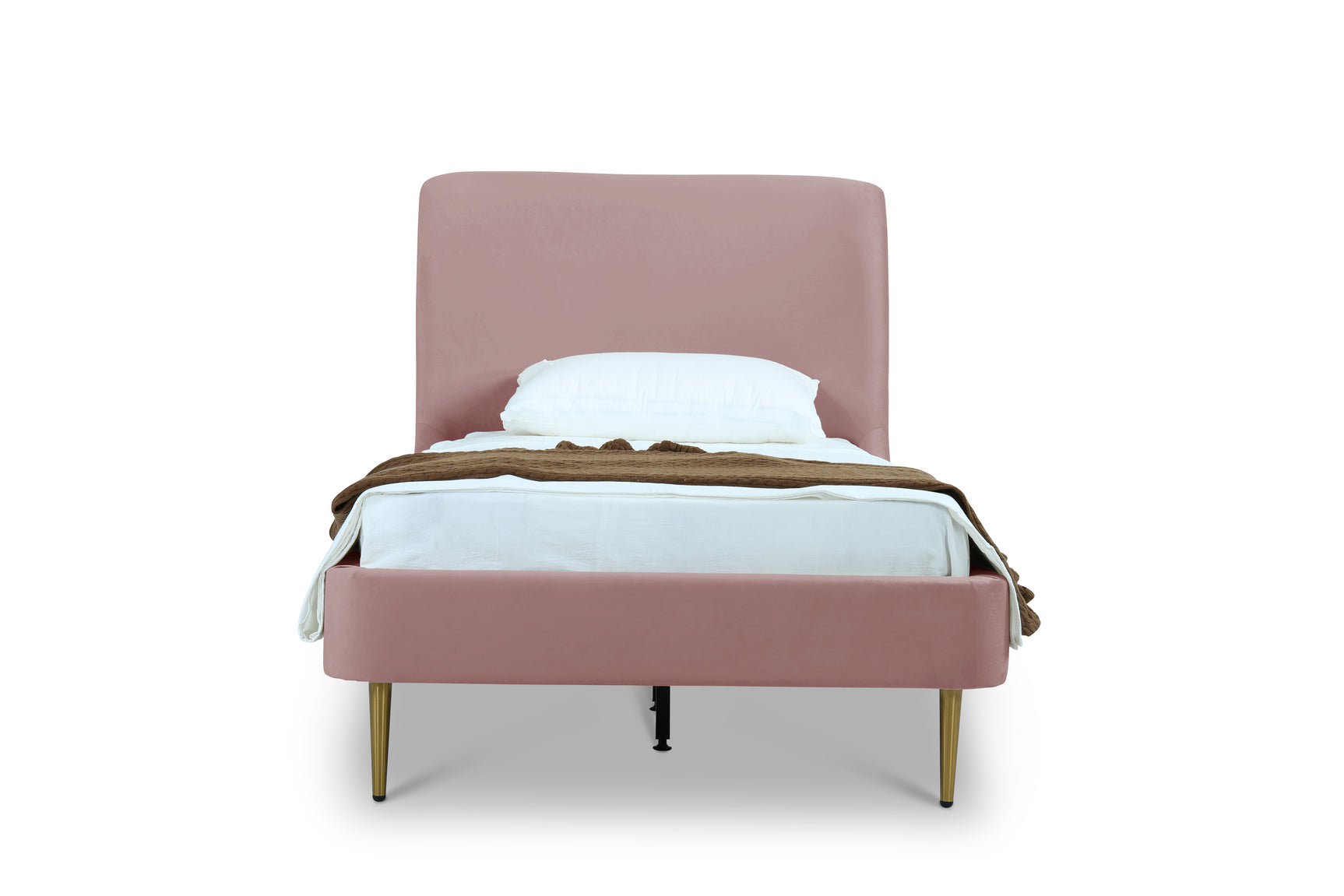Heather Twin Bed in Blush with Gold Legs - Ornate Home