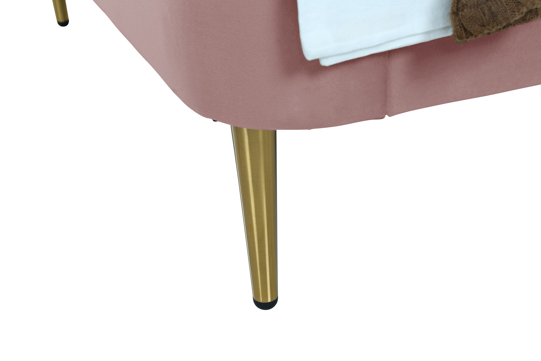 Heather Twin Bed in Blush with Gold Legs - Ornate Home