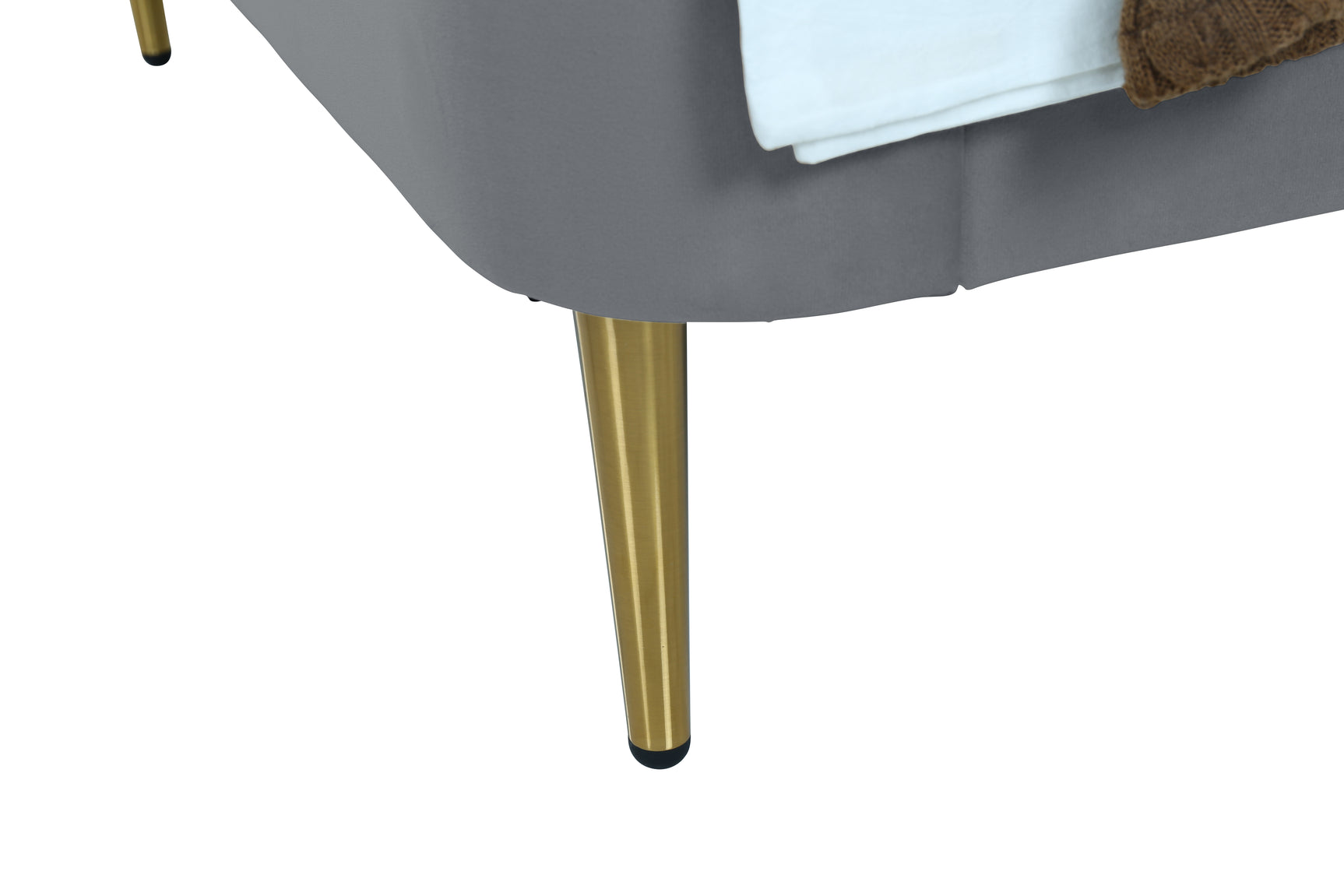 Heather Twin Bed in Grey with Gold Legs - Ornate Home