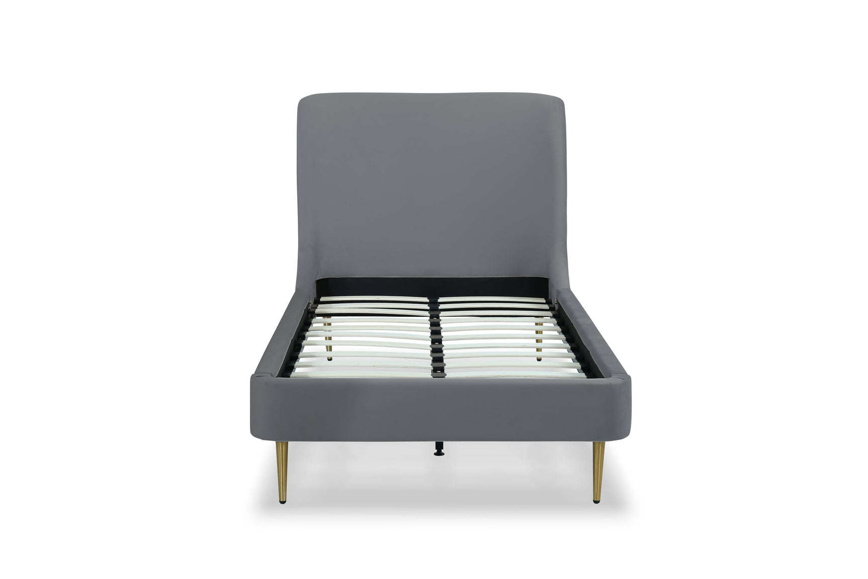 Heather Twin Bed in Grey with Gold Legs - Ornate Home