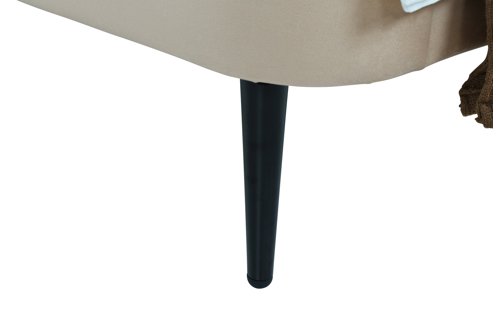 Heather Twin Bed in Taupe with Black Legs - Ornate Home