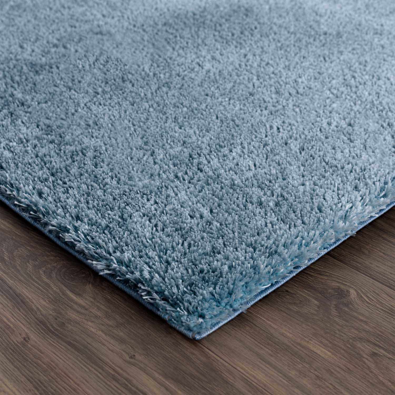 Heavenly Solid Blue Plush Rug - Clearance - Ornate Home