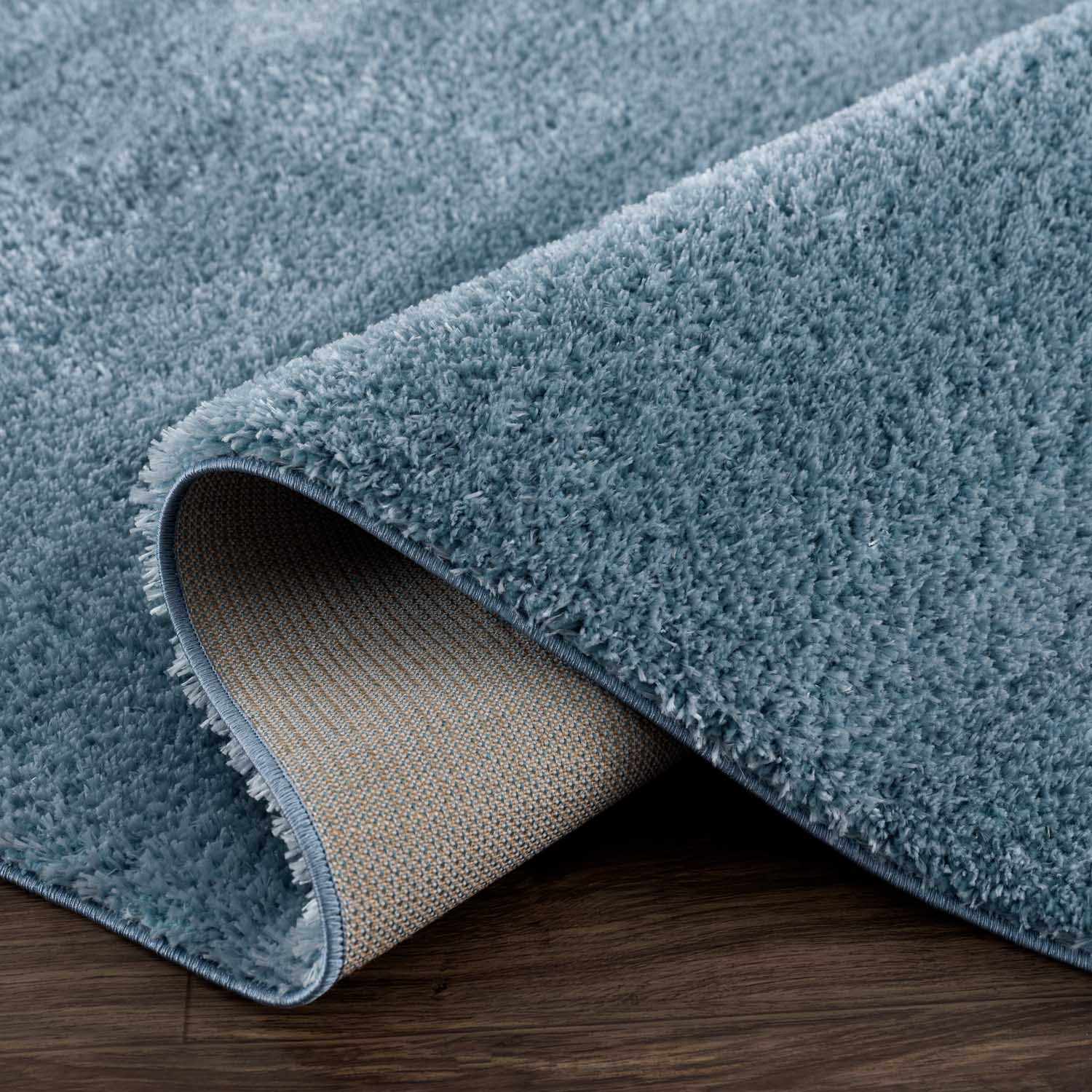 Heavenly Solid Blue Plush Rug - Clearance - Ornate Home