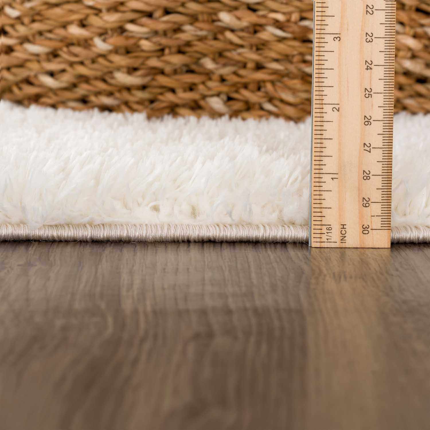 Heavenly Solid Cream Plush Rug - Ornate Home