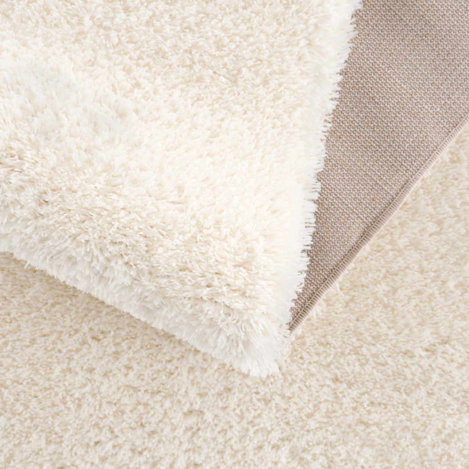 Heavenly Solid Cream Plush Rug - Ornate Home