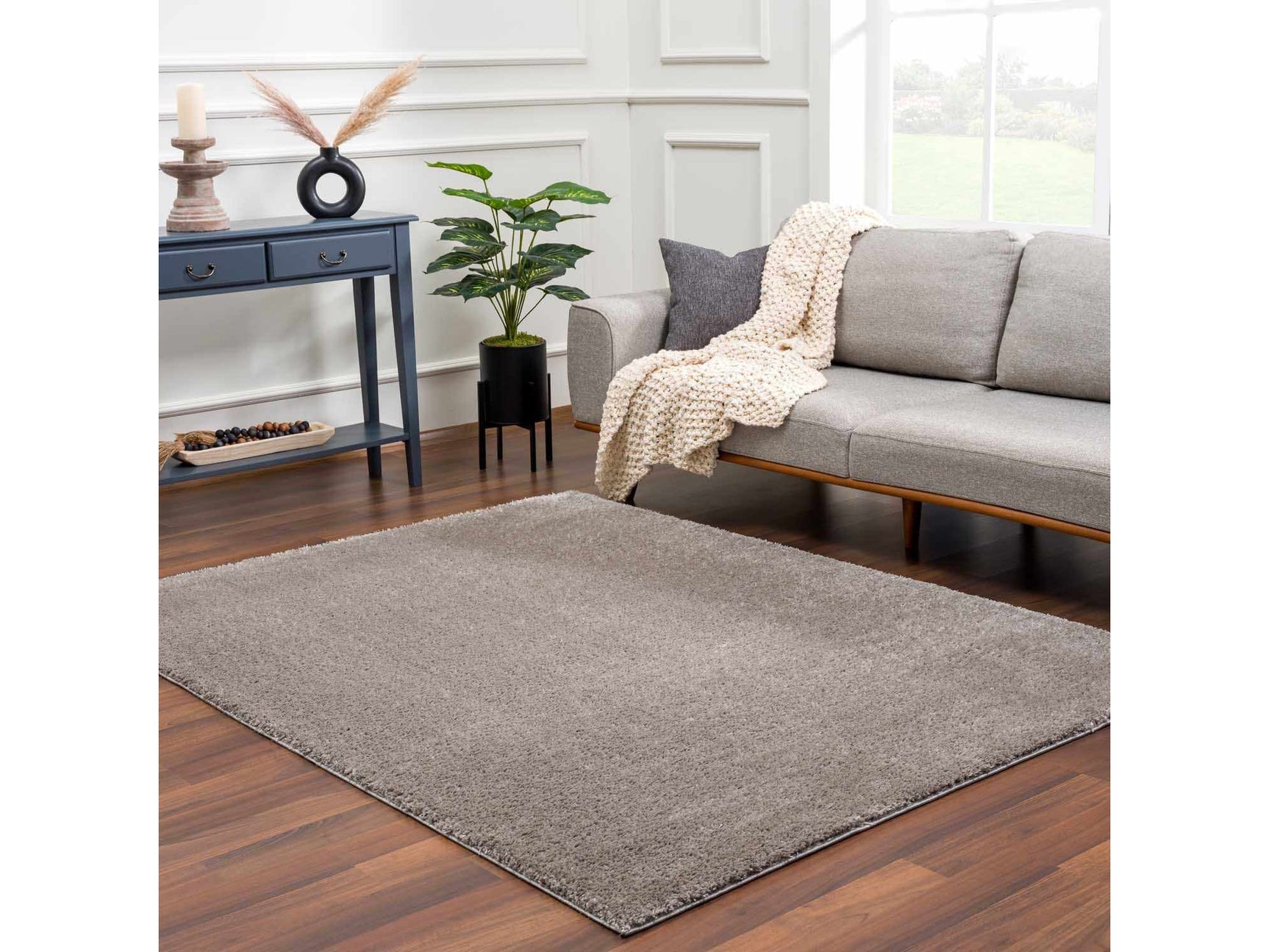 Heavenly Solid Gray Plush Rug - Clearance - Ornate Home