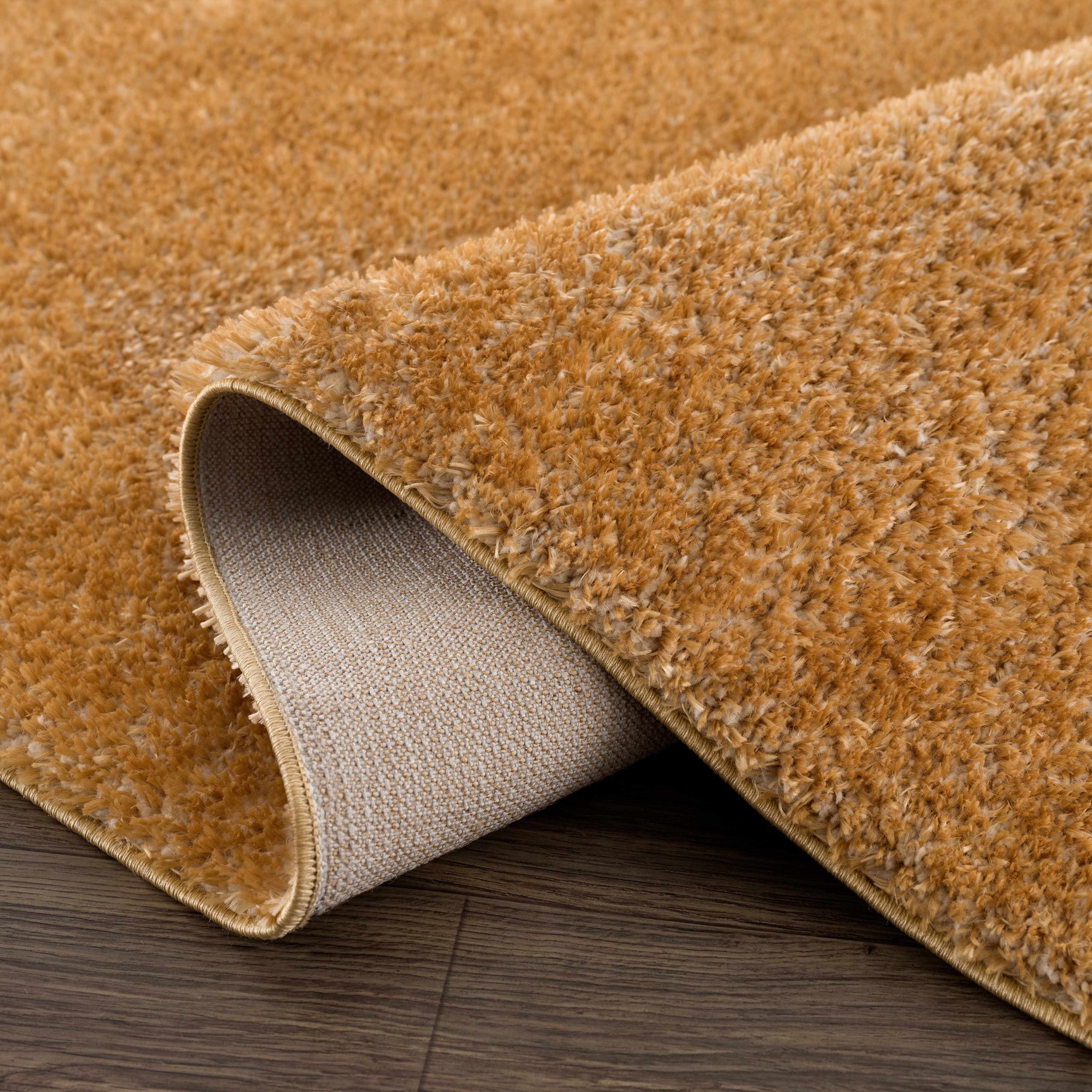 Heavenly Solid Mustard Plush Rug - Clearance - Ornate Home