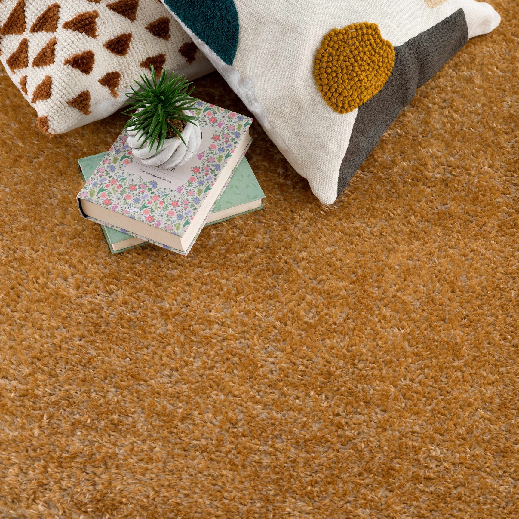 Heavenly Solid Mustard Plush Rug - Clearance - Ornate Home