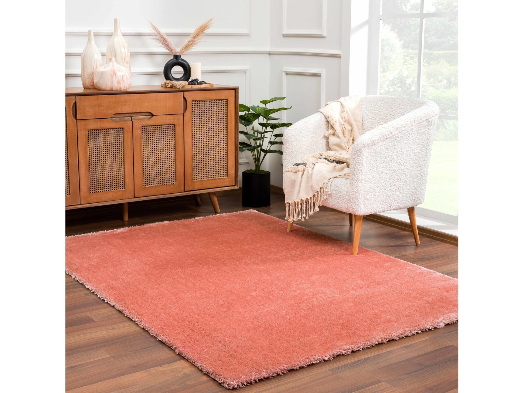 Heavenly Solid Pink Plush Rug - Clearance - Ornate Home