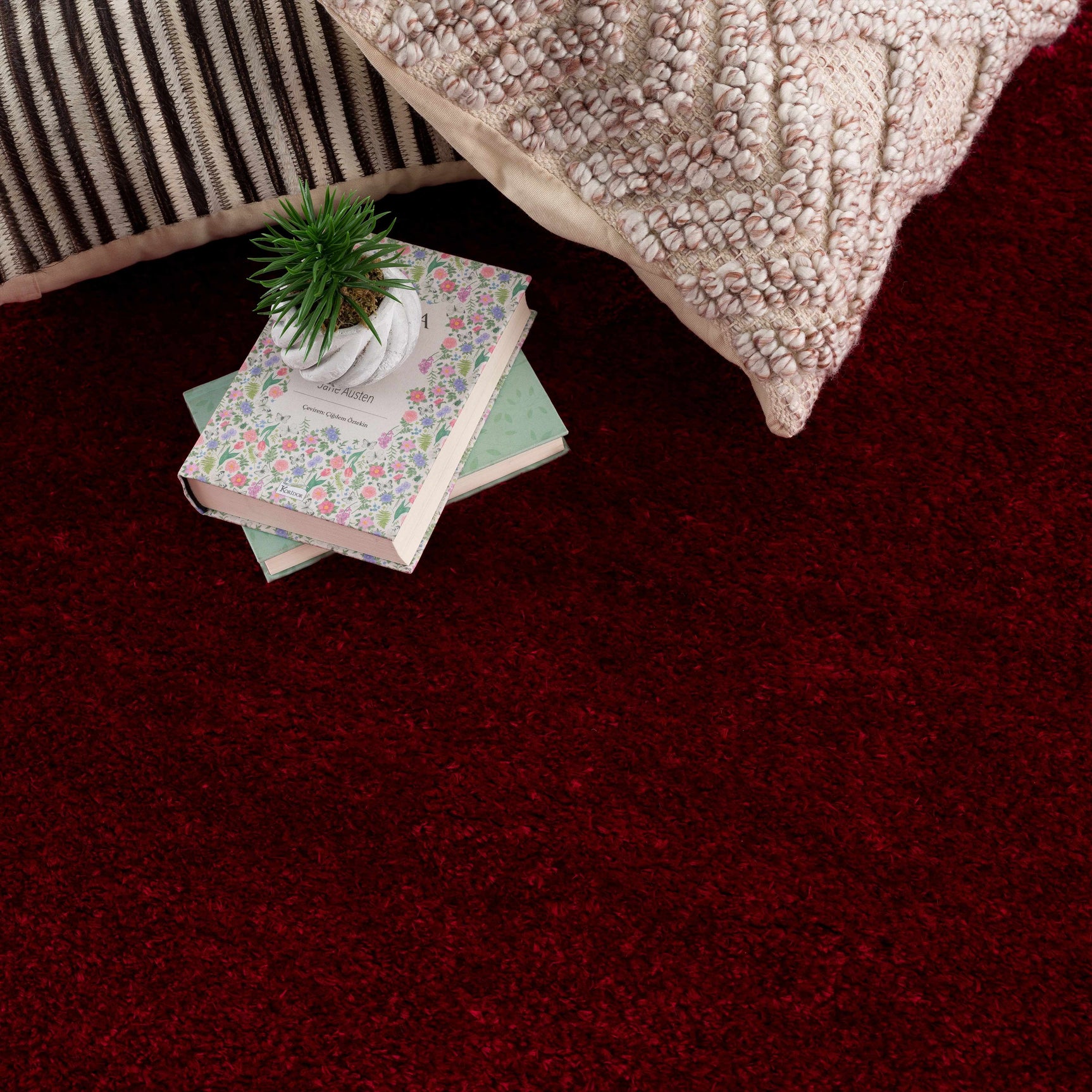 Heavenly Solid Red Plush Rug - Clearance - Ornate Home