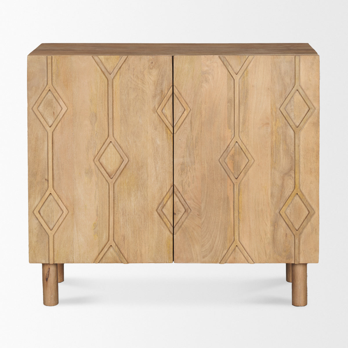 Heera Light Brown Diamond Motif with Shelf Accent Cabinet - Ornate Home