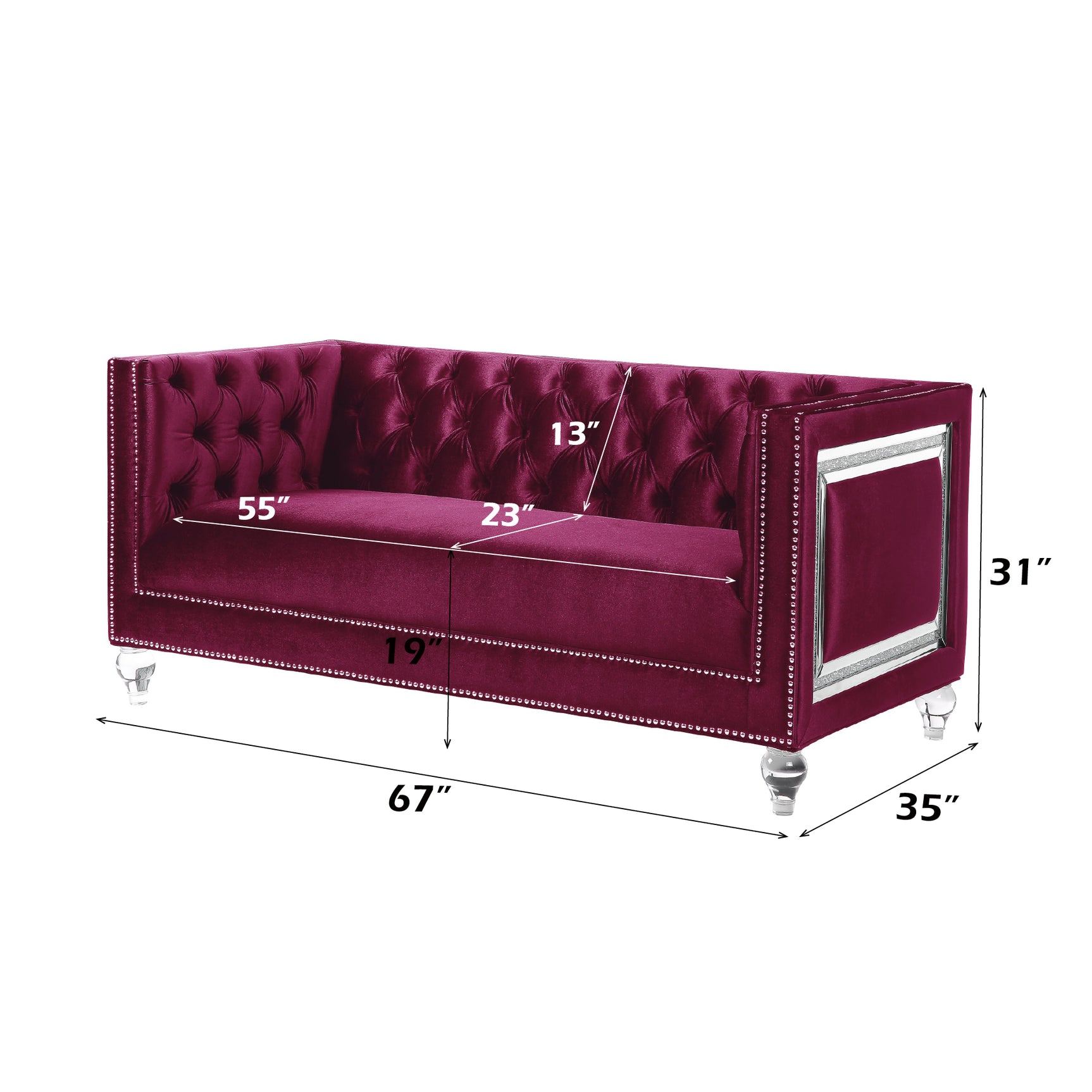 Heibero Red Loveseat - Ornate Home