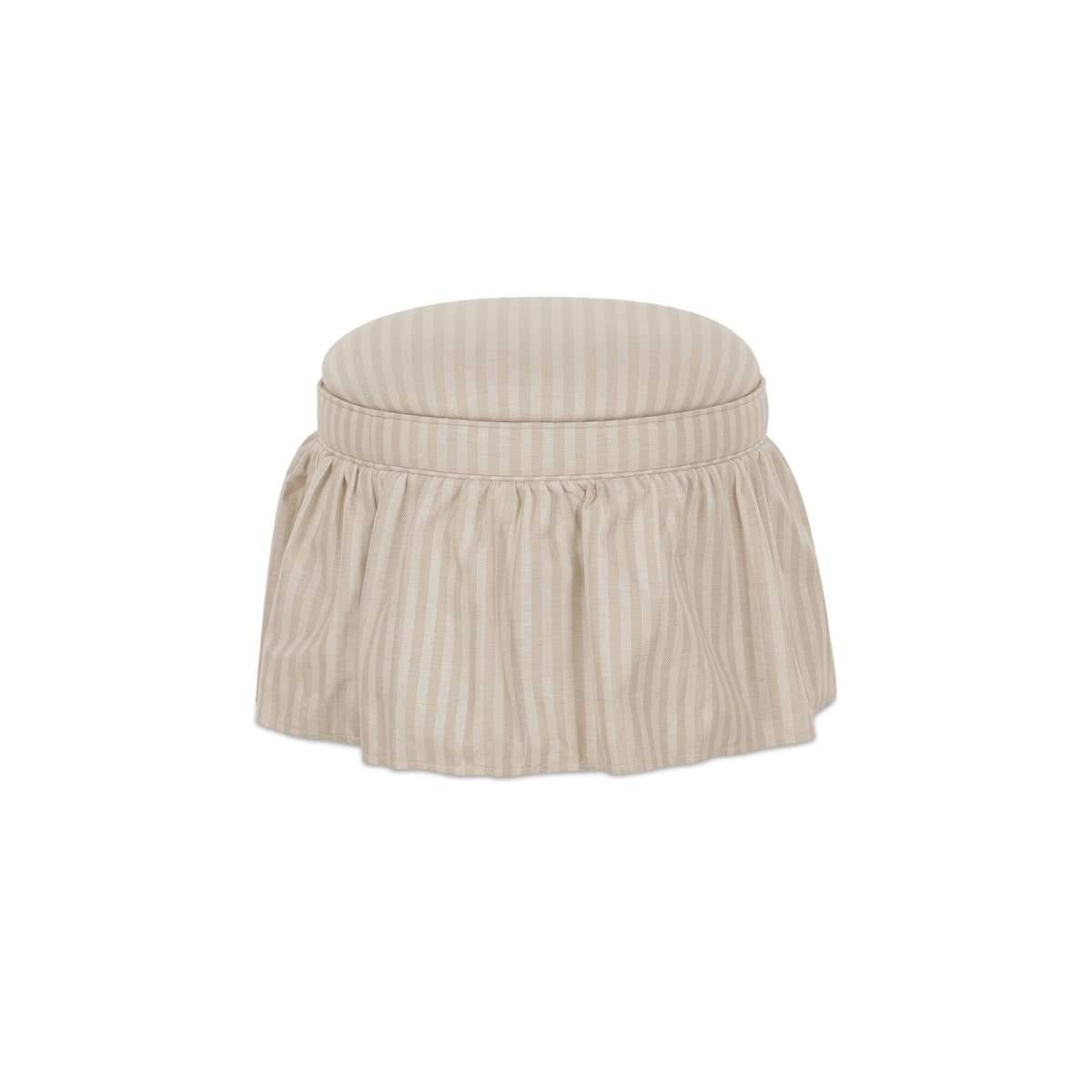 Heidi Beige Stripe Storage Ottoman - Ornate Home