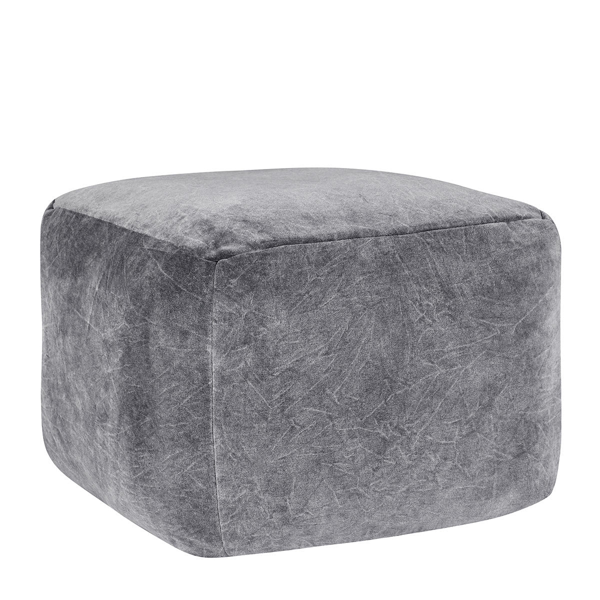 Heirloom Gray Velvet Pouf - Ornate Home
