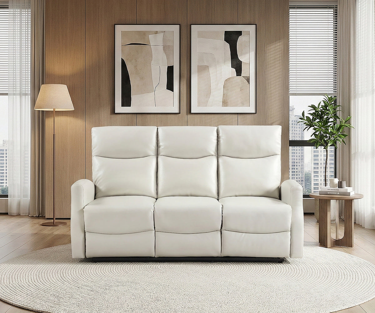 Heisley White Double Reclining Sofa - Ornate Home