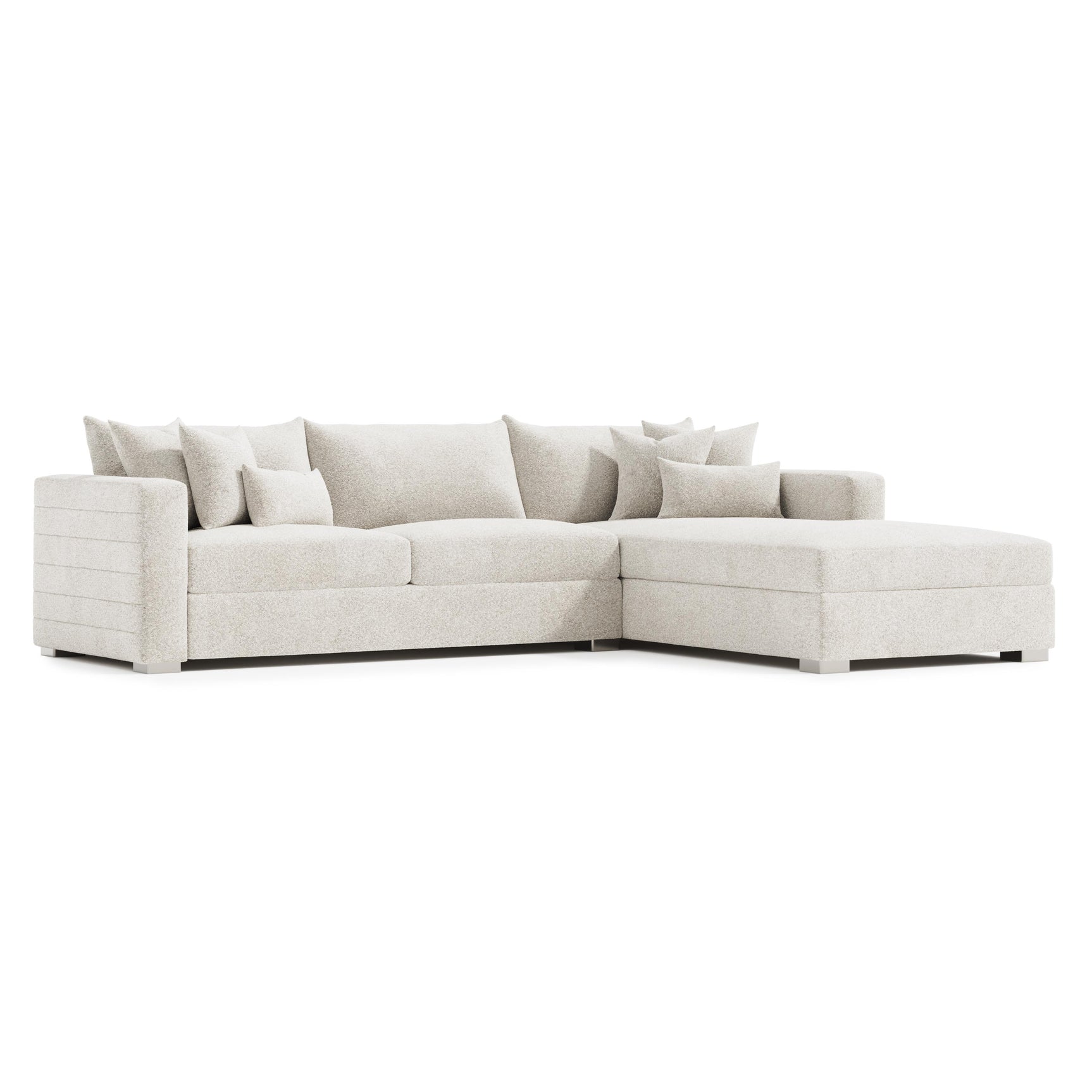 Helena Beige Sectional Metal Foot - Ornate Home