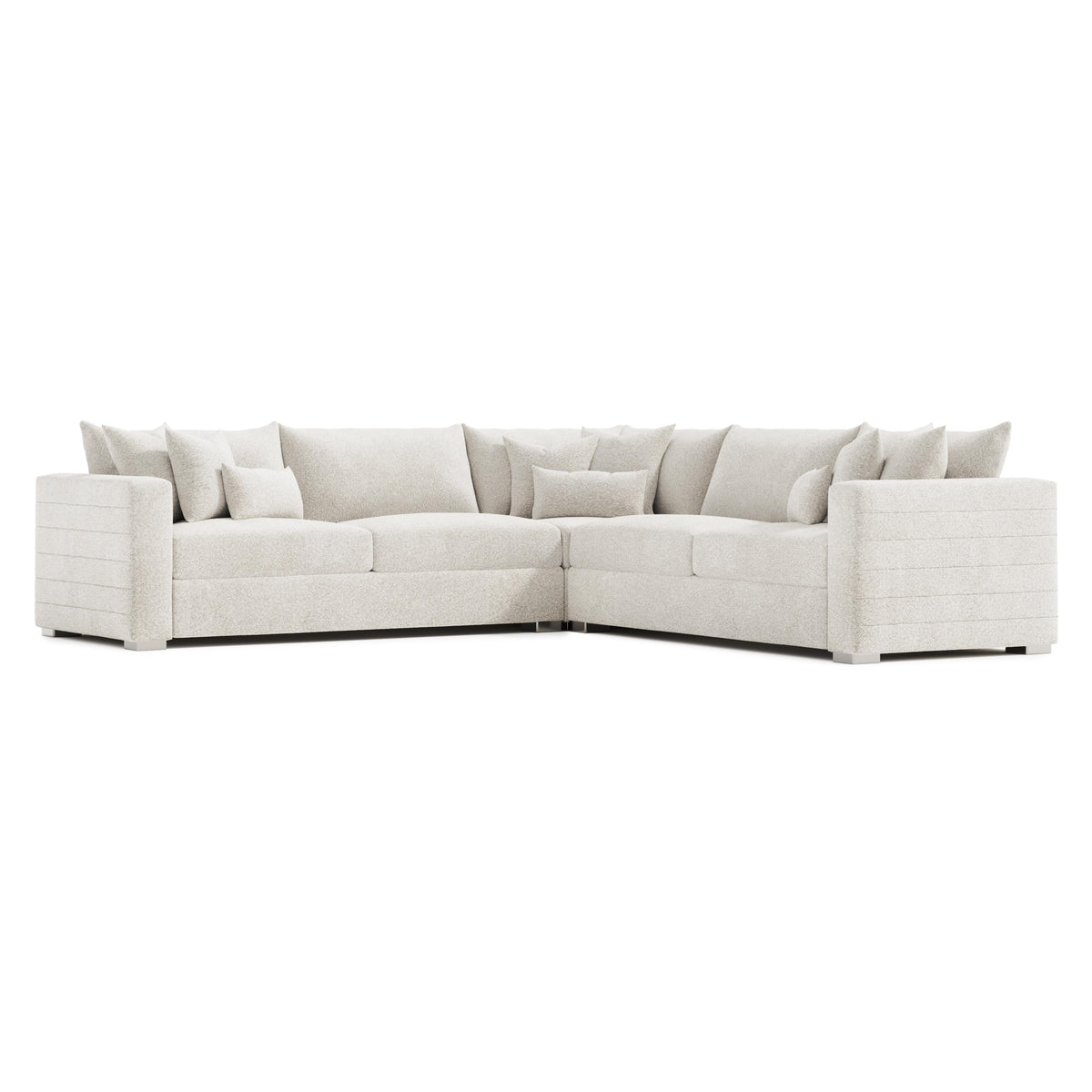 Helena Beige Sectional Metal Foot - Ornate Home