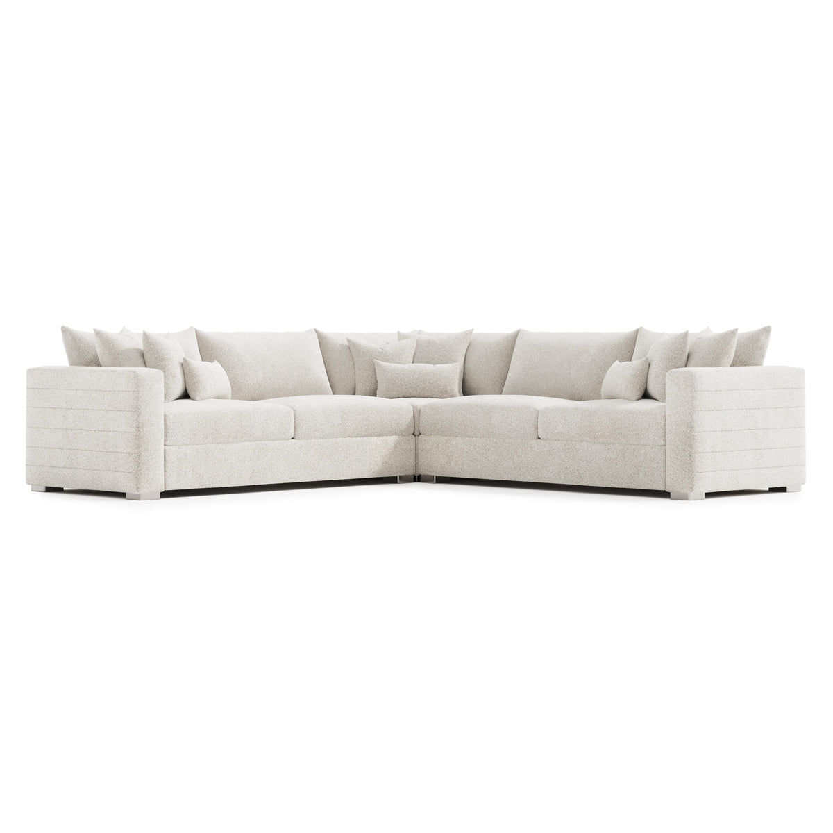 Helena Beige Sectional Metal Foot - Ornate Home