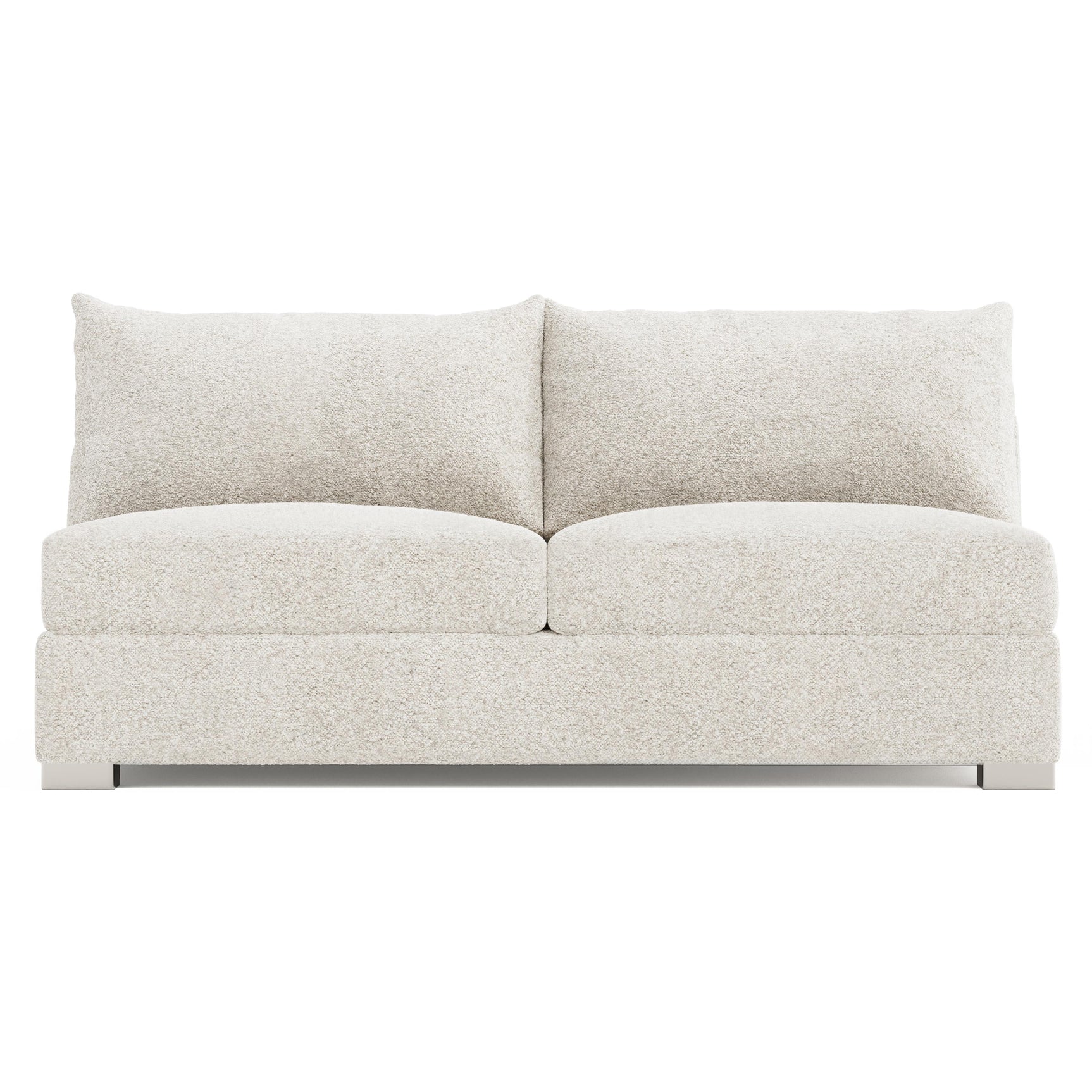 Helena Gold Armless Loveseat Without Pillows Metal Foot - Ornate Home