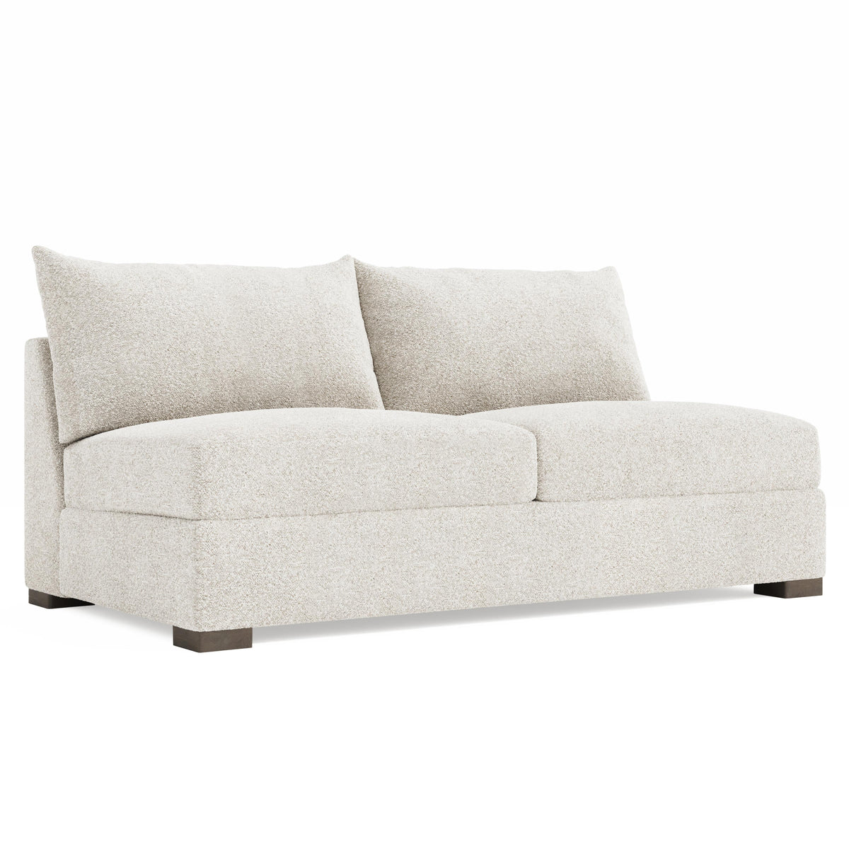 Helena Portobello Armless Loveseat Wood Foot - Ornate Home