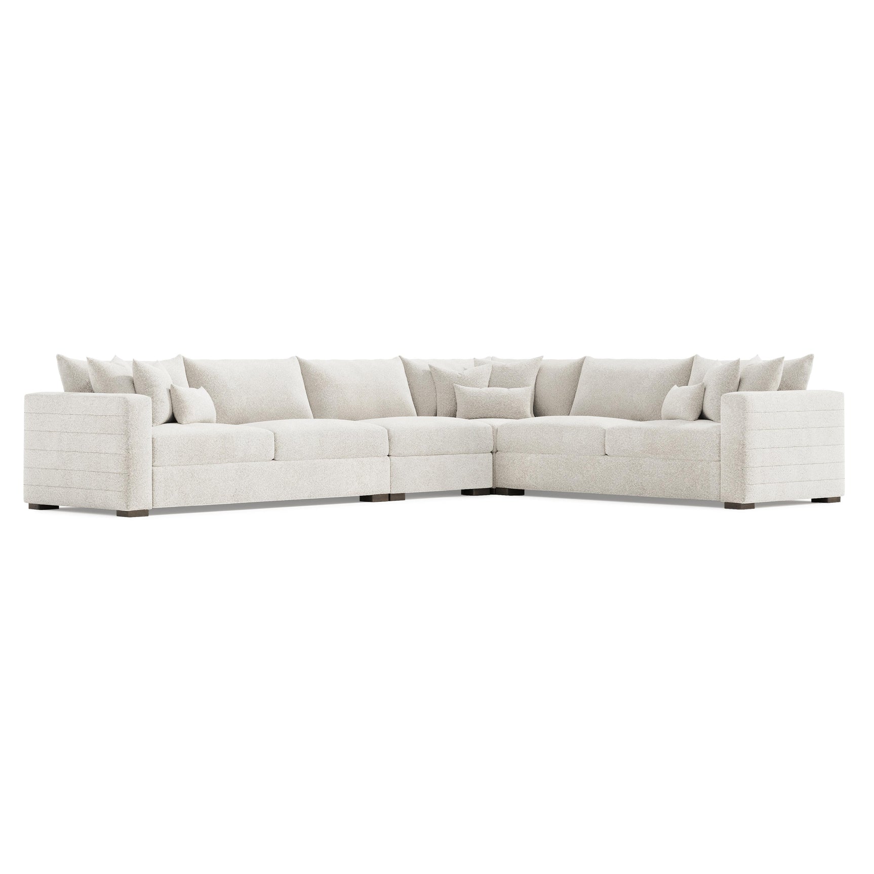 Helena Portobello Sectional Wood Foot - Ornate Home