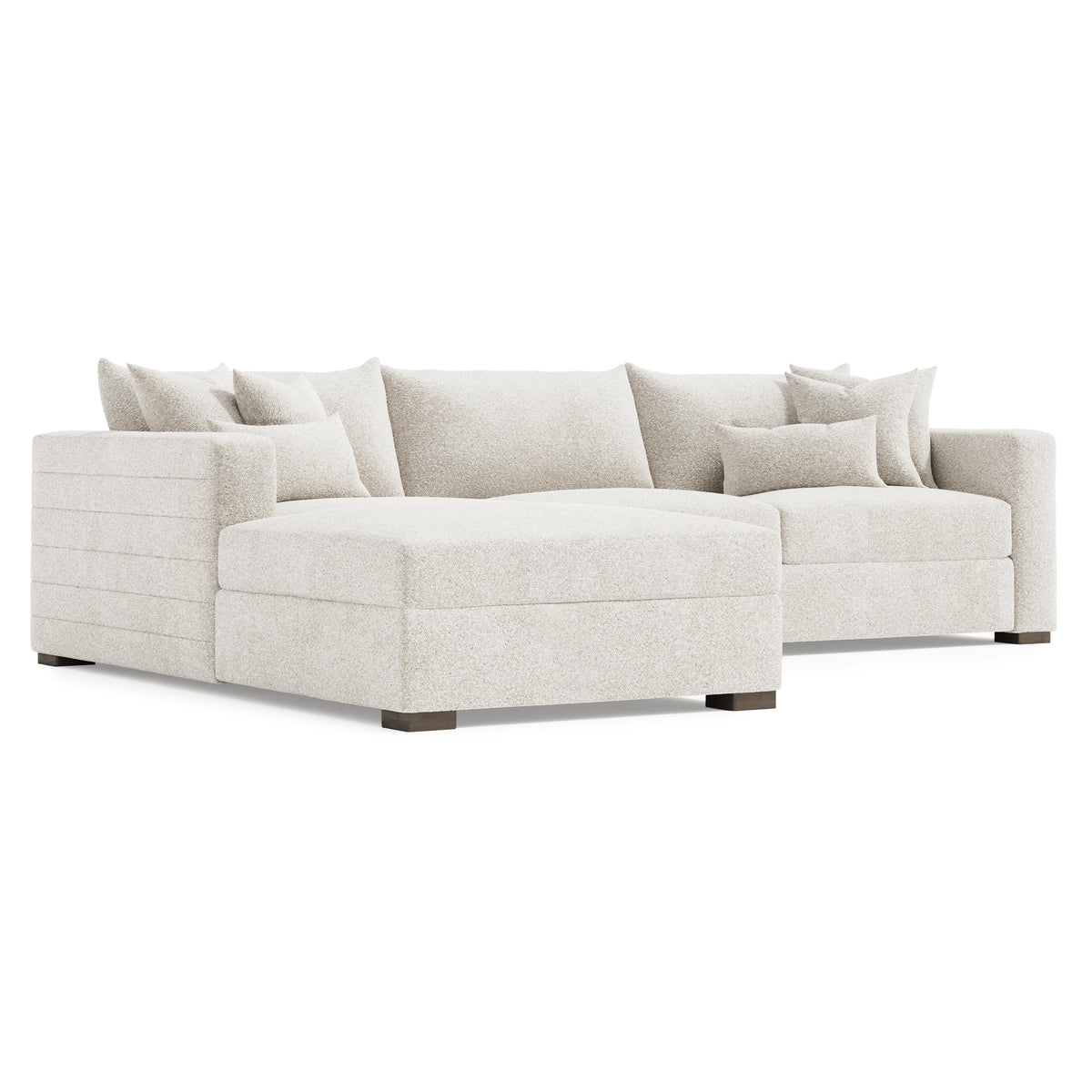 Helena Portobello Sectional Wood Foot - Ornate Home