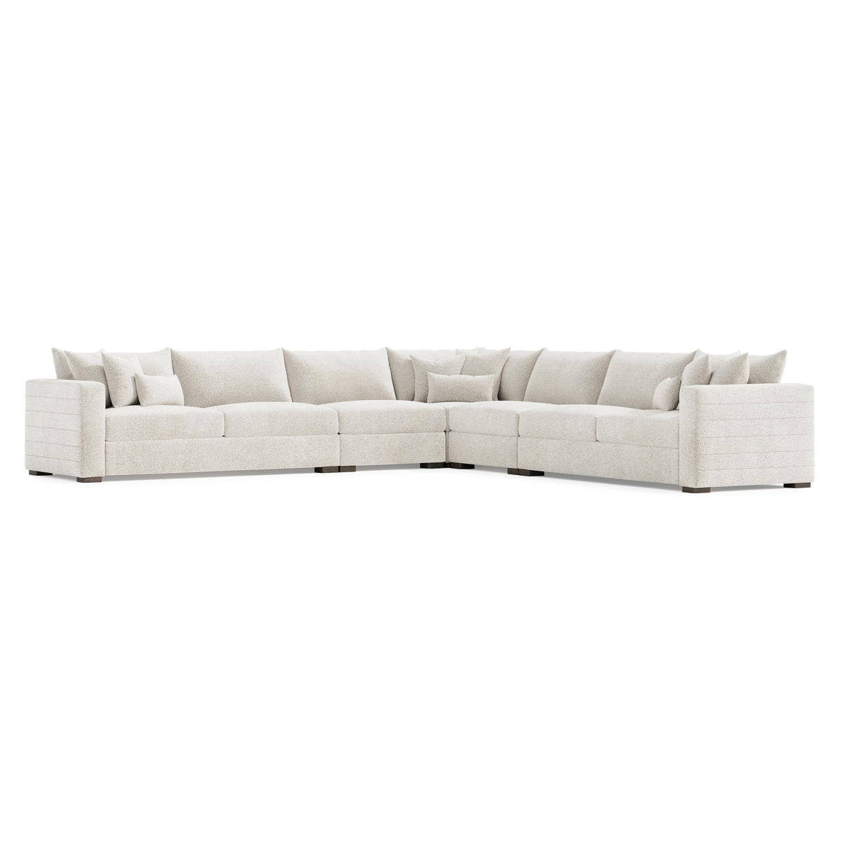 Helena Portobello Sectional Wood Foot - Ornate Home