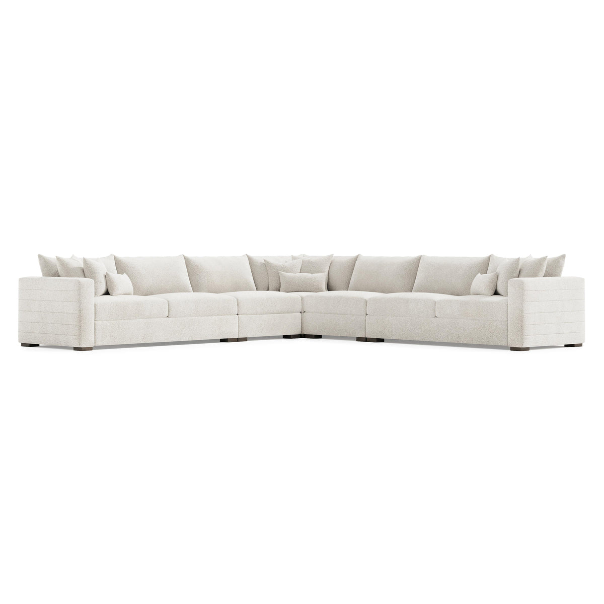 Helena Portobello Sectional Wood Foot - Ornate Home