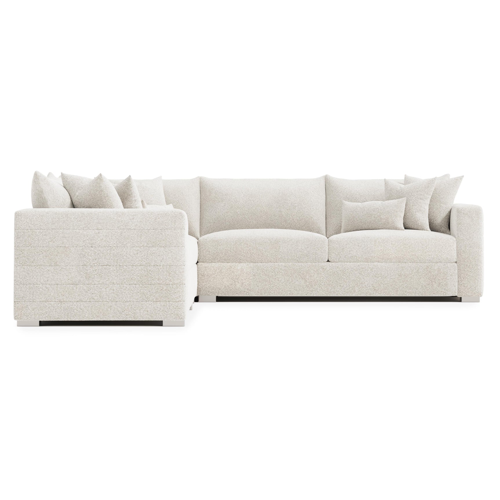 Helena White/Cream 4-Piece Fabric Sectional Metal Foot - Ornate Home