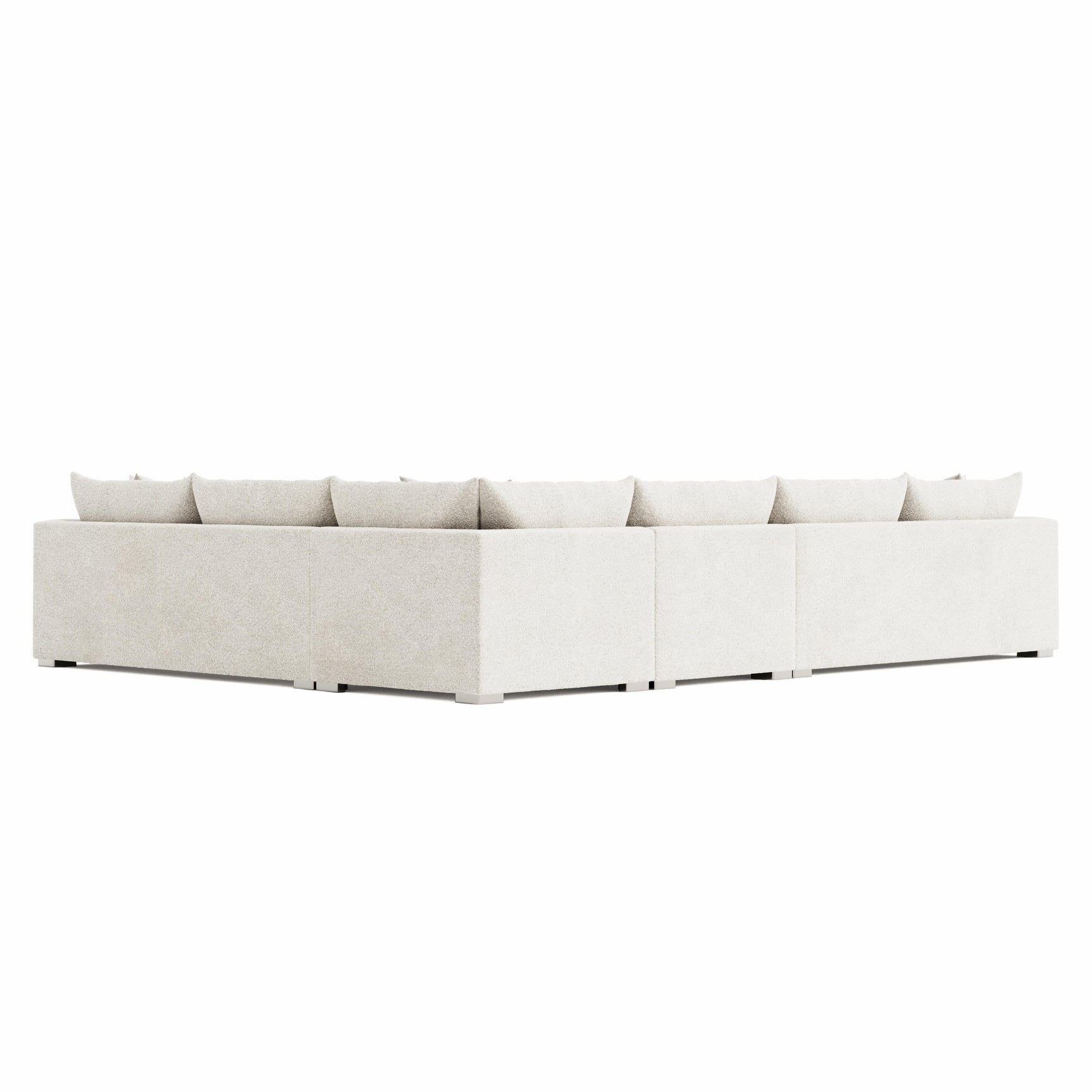 Helena White/Cream 4-Piece Fabric Sectional Metal Foot - Ornate Home