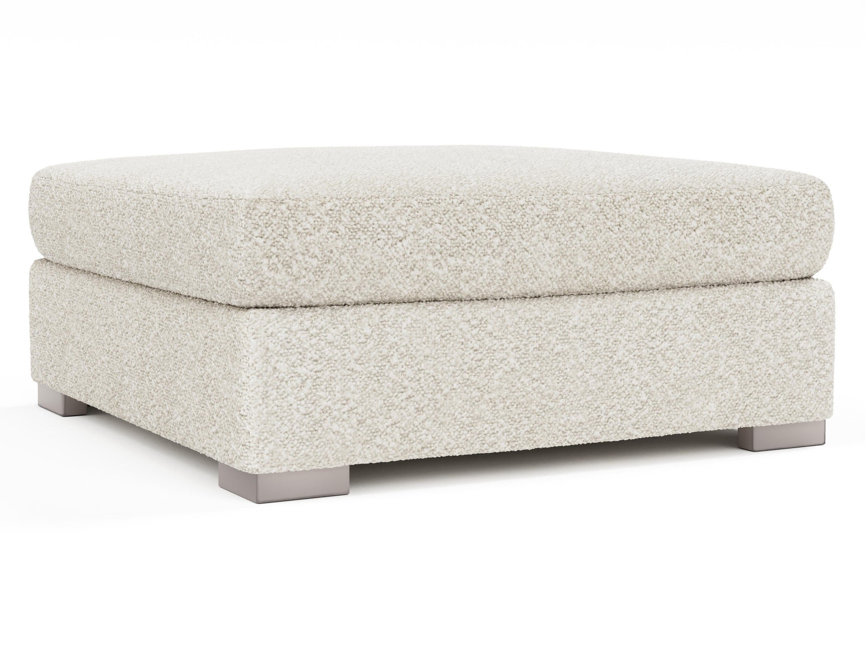 Helena White/Cream Fabric Bumper Ottoman Metal Foot - Ornate Home