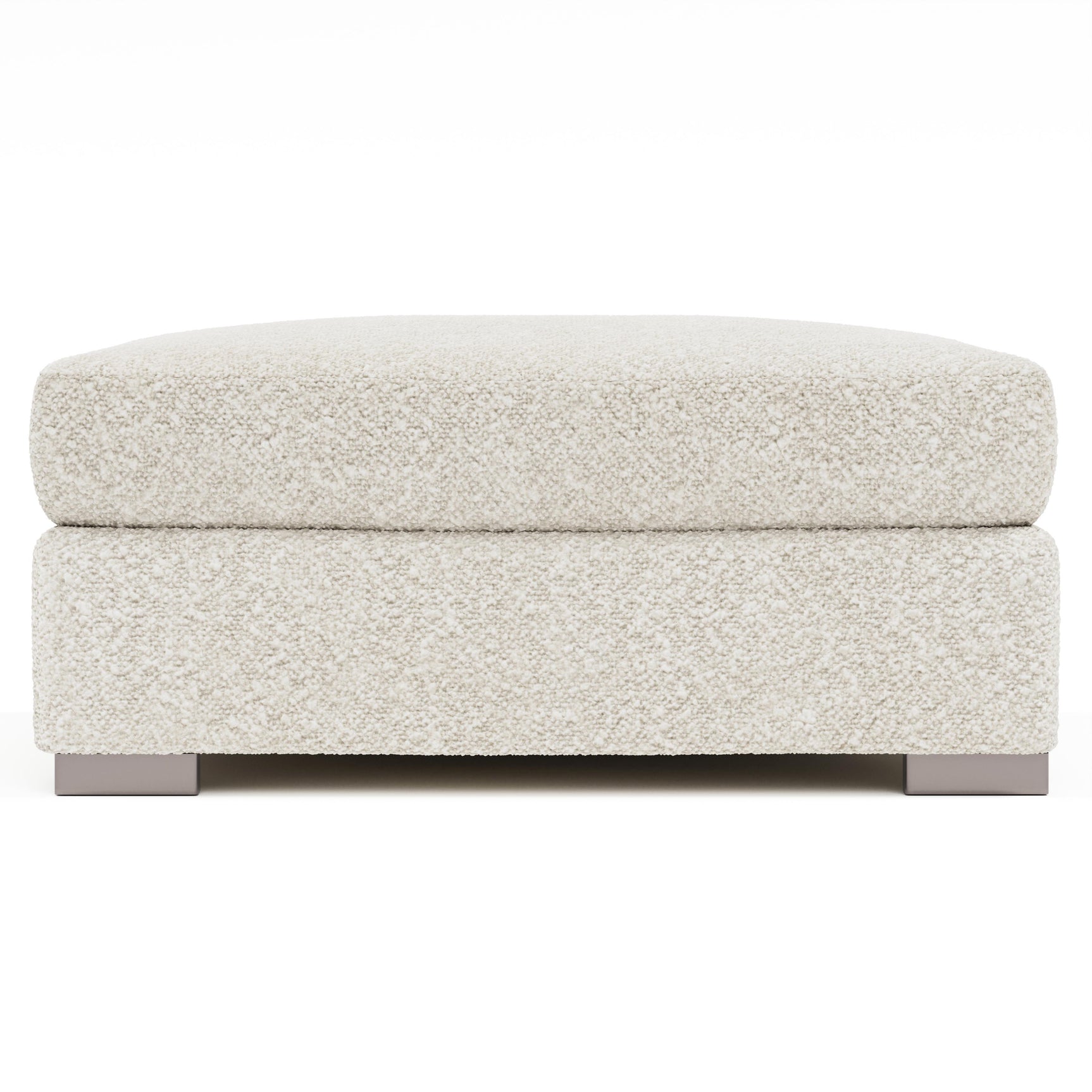 Helena White/Cream Fabric Bumper Ottoman Metal Foot - Ornate Home