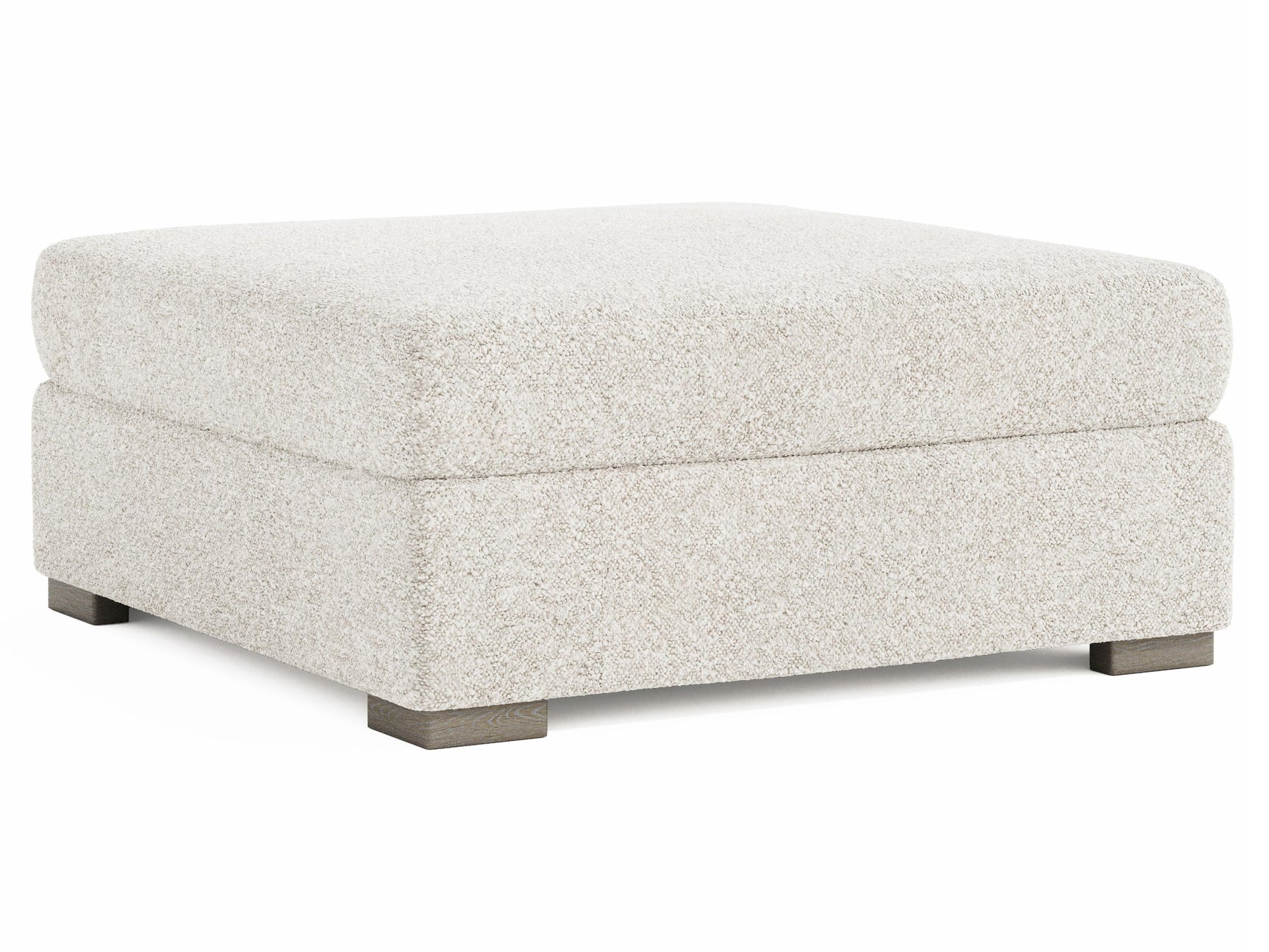 Helena White/Cream Fabric Ottoman Wood Foot - Ornate Home