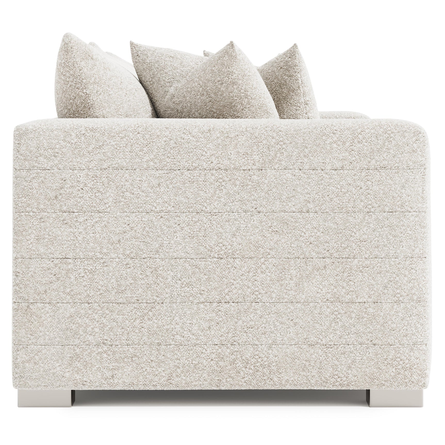 Helena White/Cream Fabric Sofa Metal Foot - Ornate Home