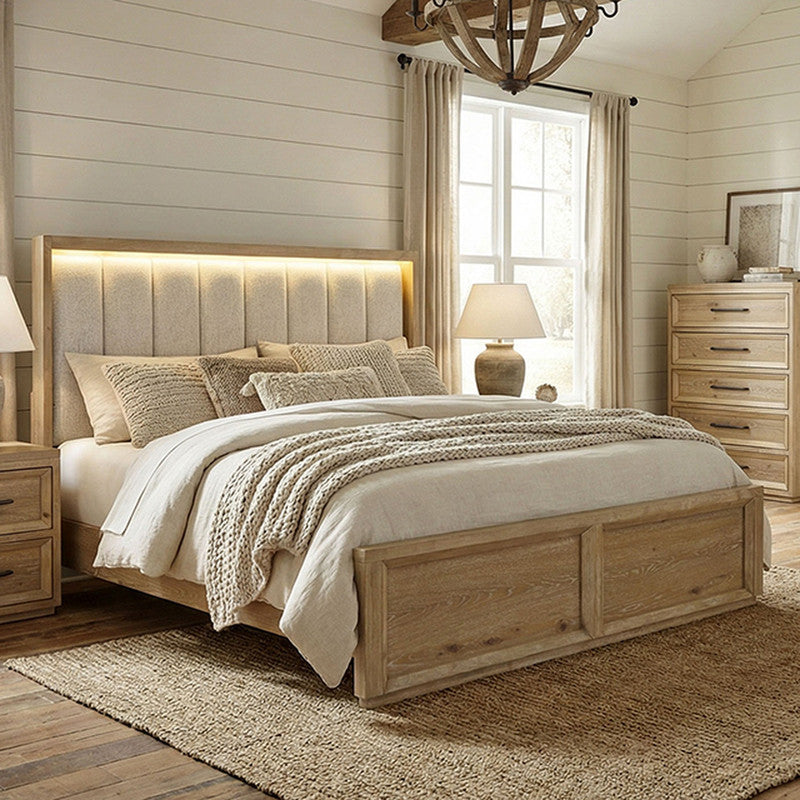 Helios Natural E.King Bed - Ornate Home