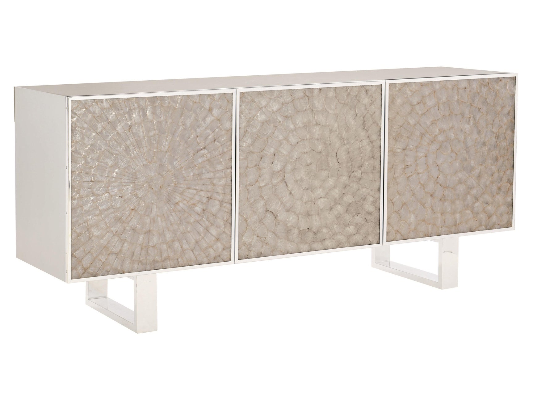 Helios White/Capiz Entertainment Credenza - Ornate Home