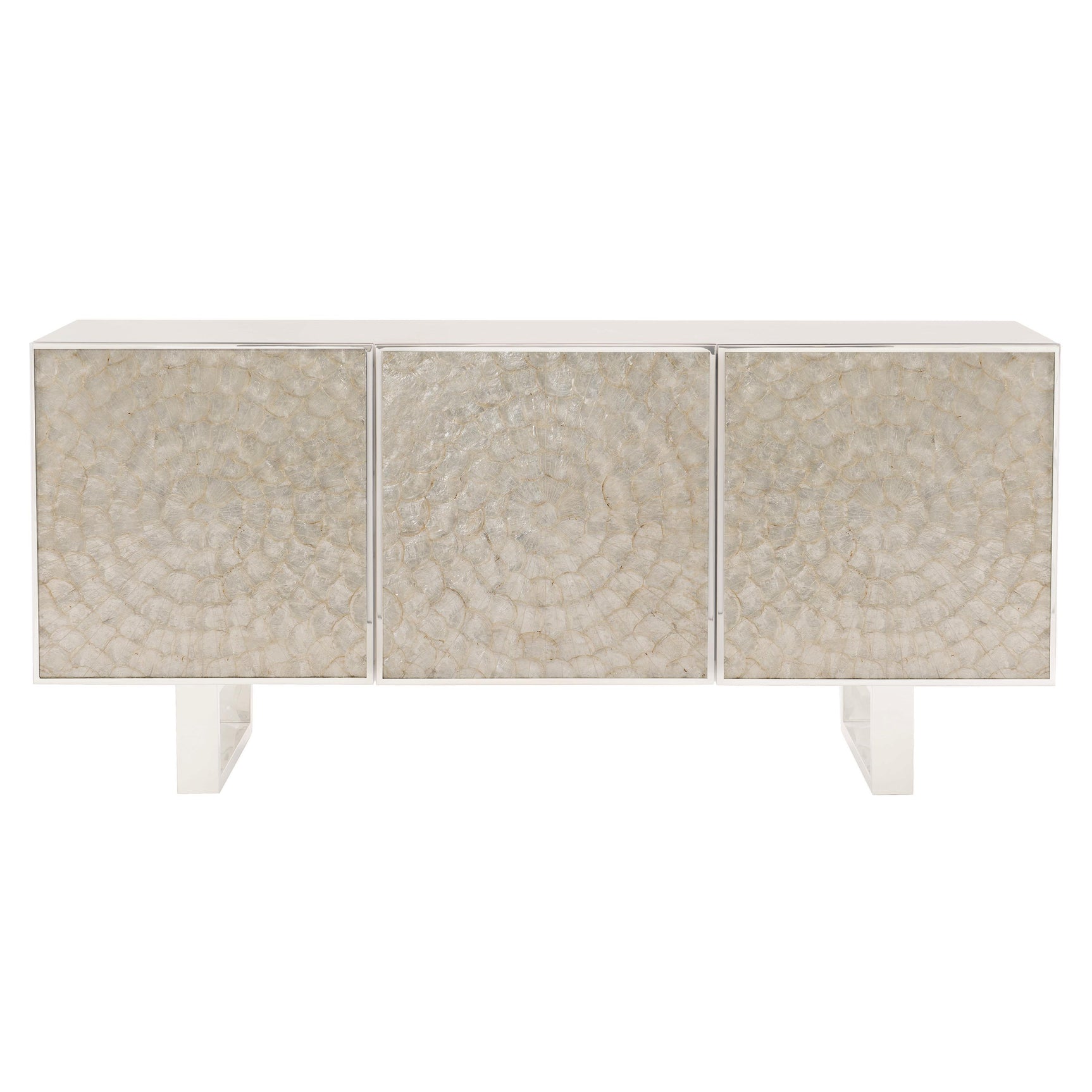 Helios White/Capiz Entertainment Credenza - Ornate Home