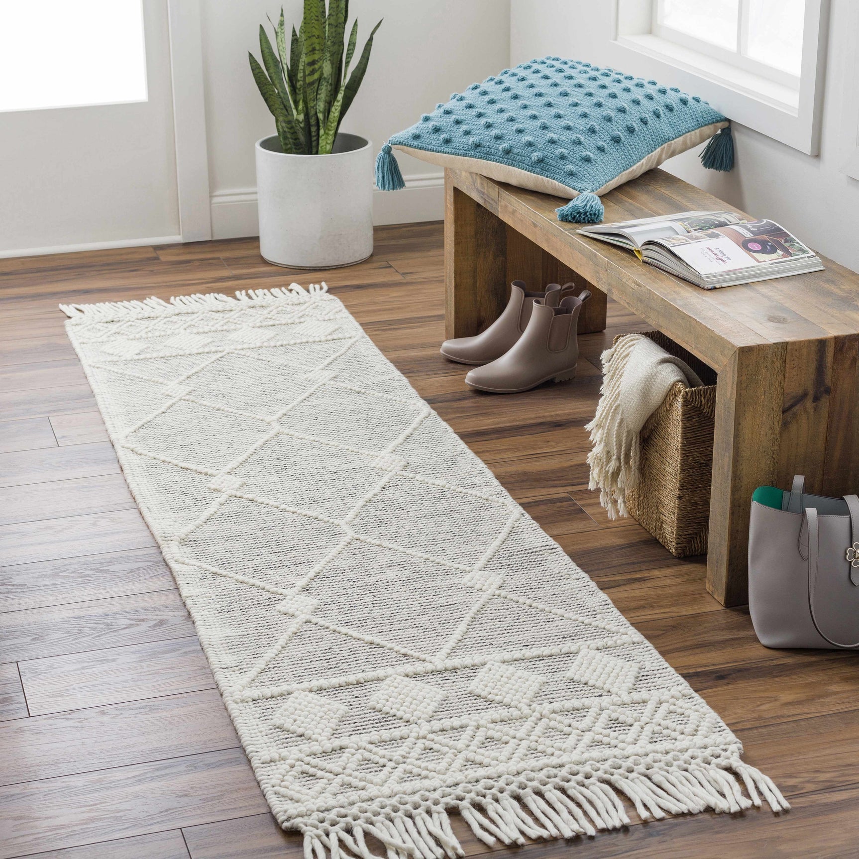 Hemingway Wool Rug with Tassels - Clearance - Ornate Home