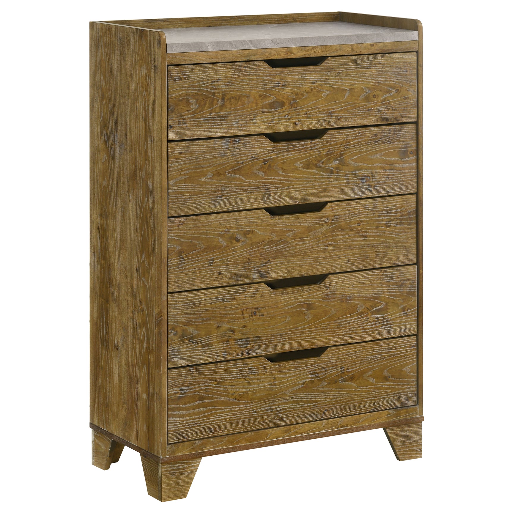 Henderson Medium Oak 5-drawer Bedroom Chest of Drawers - Ornate Home