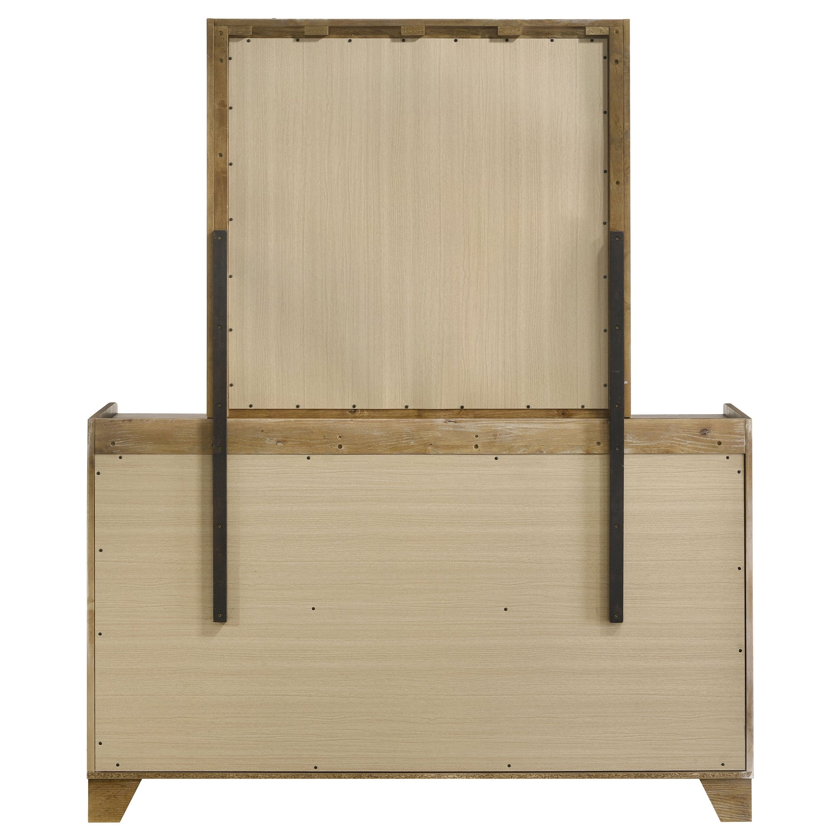 Henderson Medium Oak 6-drawer Bedroom Dresser with Mirror - Ornate Home