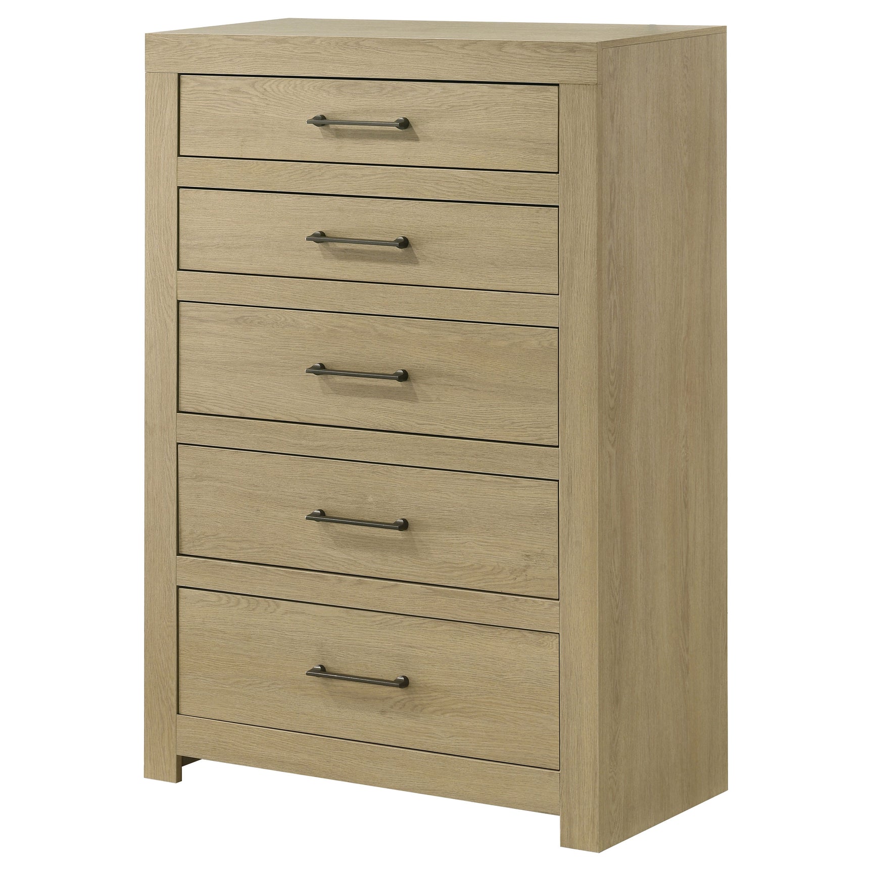 Hendricks Light Oak 5-drawer Bedroom Chest of Drawers - Ornate Home