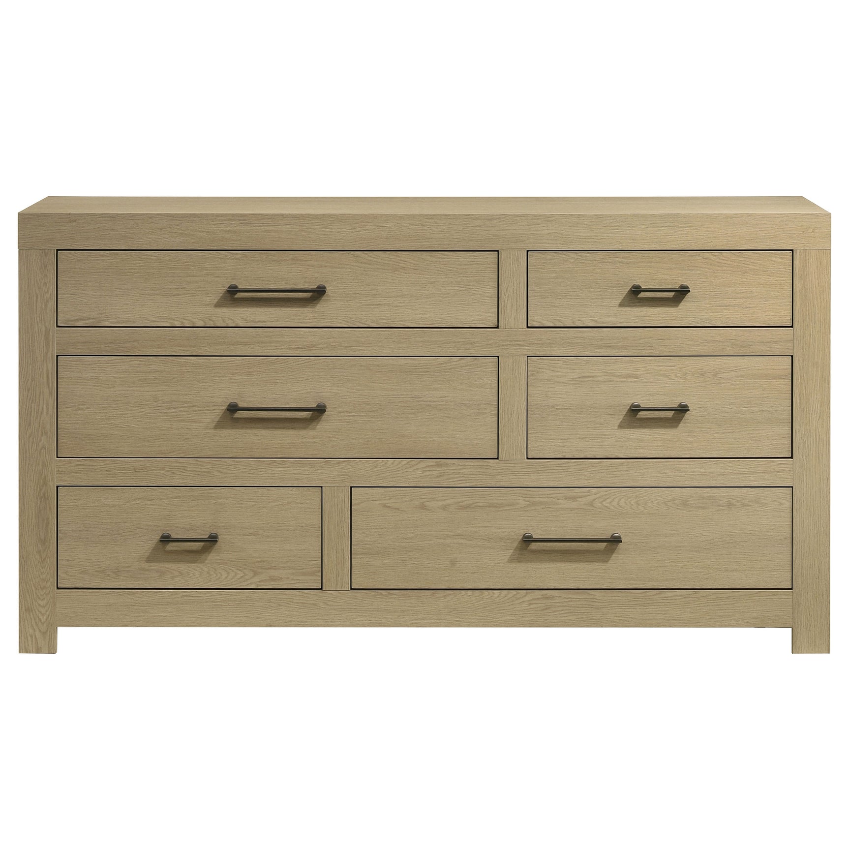 Hendricks Light Oak 6-drawer Bedroom Dresser Storage Cabinet - Ornate Home